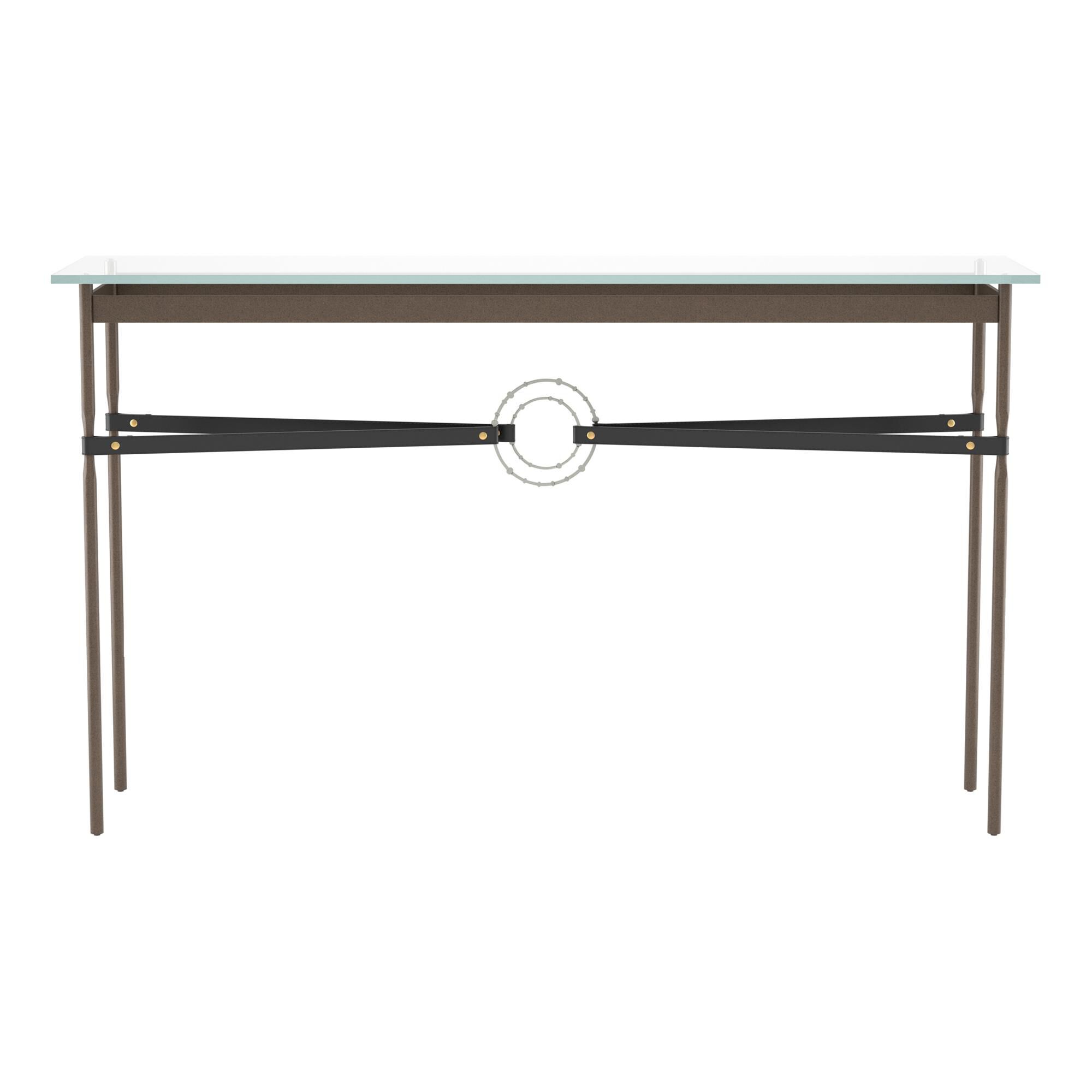 Shown in Bronze finish and Sterling with Leather Black  accent