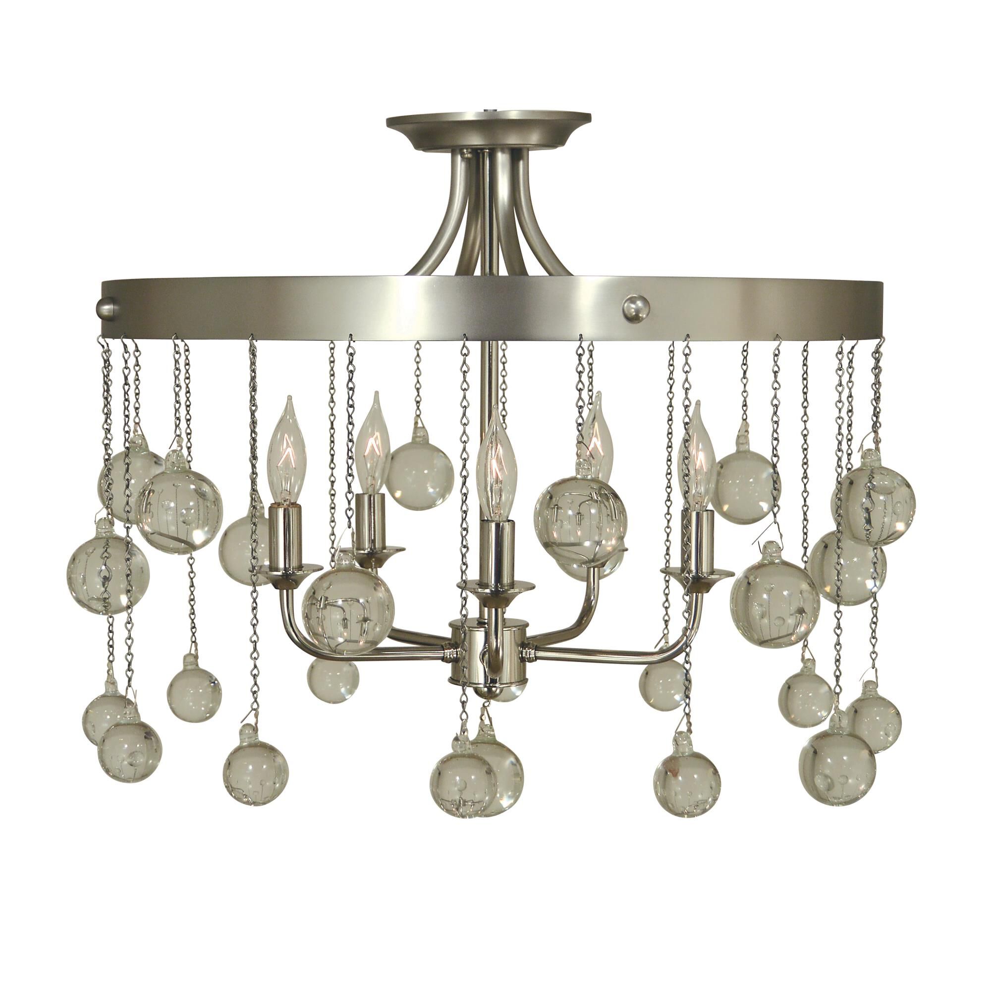 Falling Stars 20 Inch 5 Light Semi Flush Mount by Framburg