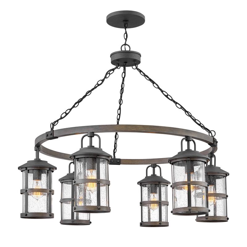 Lakehouse 32 Inch Tall 6 Light LED Outdoor Hanging Lantern by Hinkley Lighting