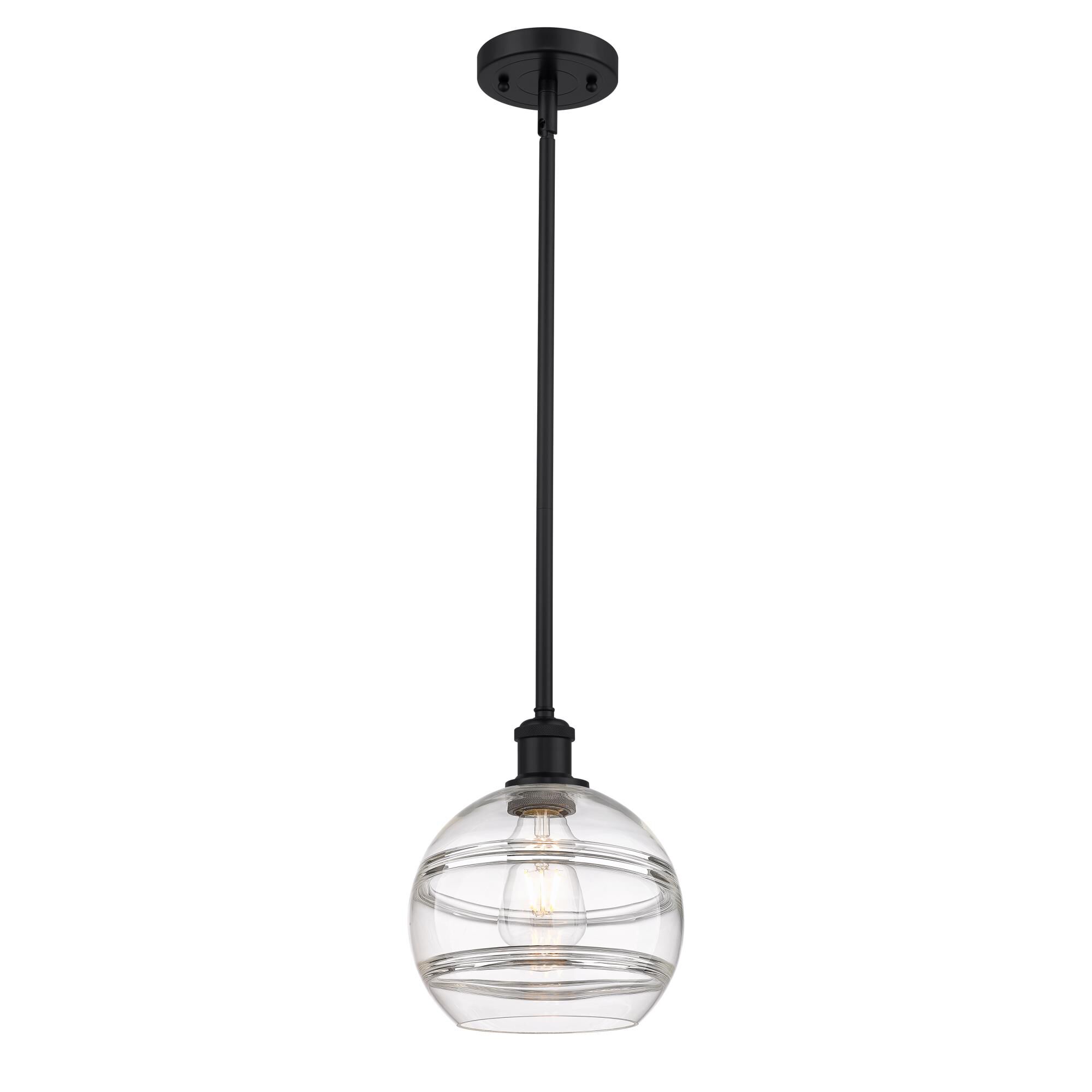 Shown in Matte Black finish and Clear glass