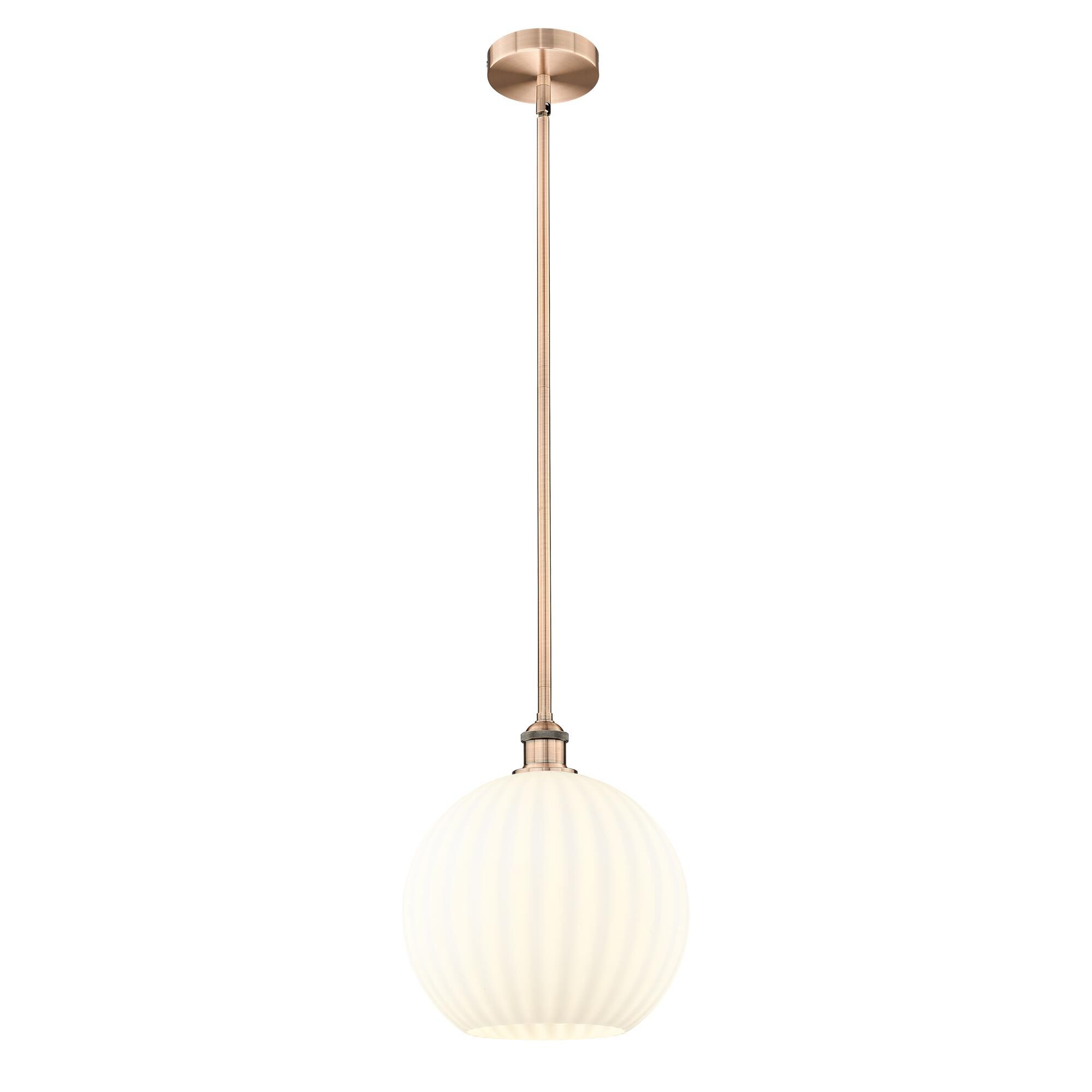Shown in Antique Copper finish and White Venetian glass