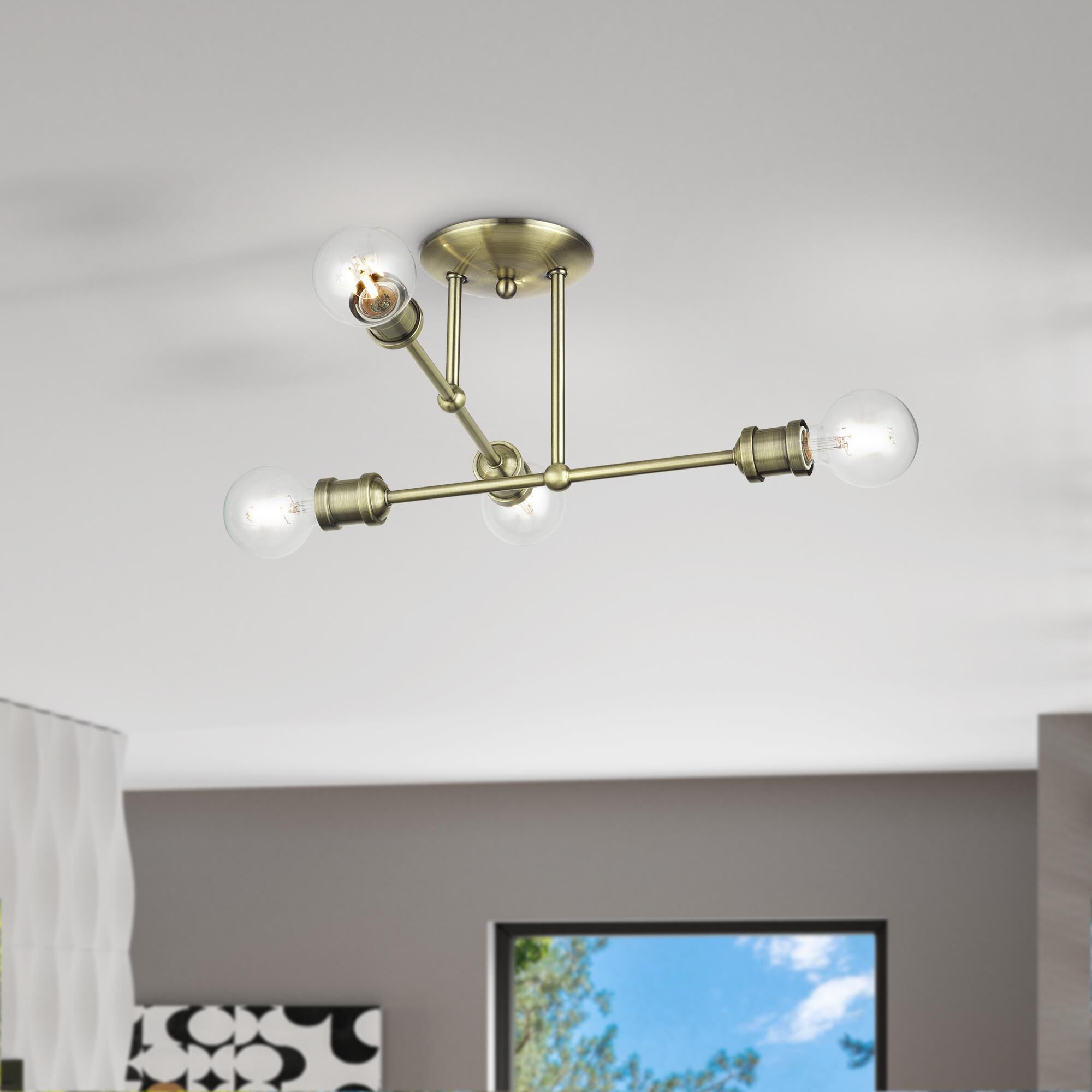 Delacroix 17 Inch Semi Flush Mount by Livex Lighting