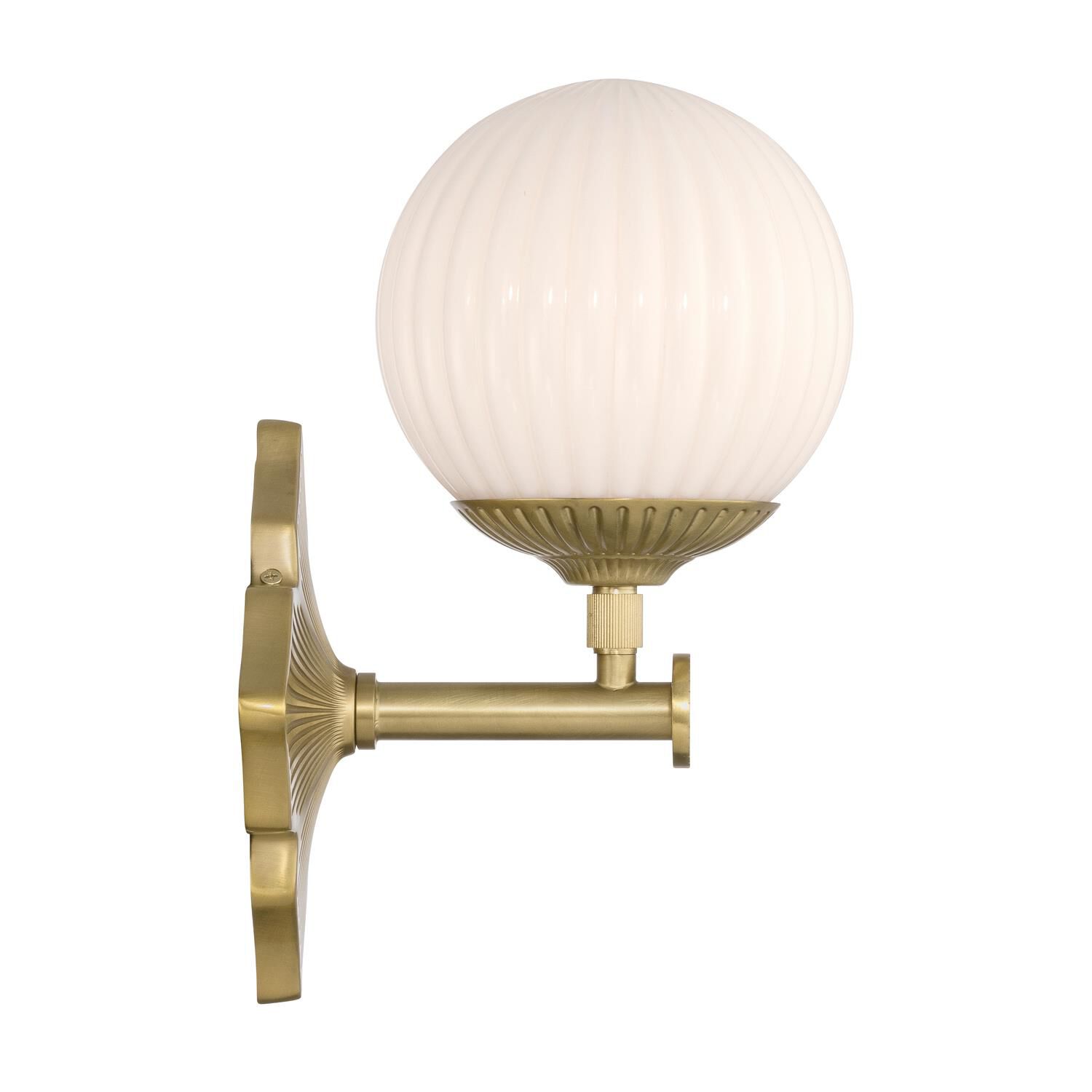 Shown in Aged Brass finish and Ribbed glass and Ribbed Glass shade