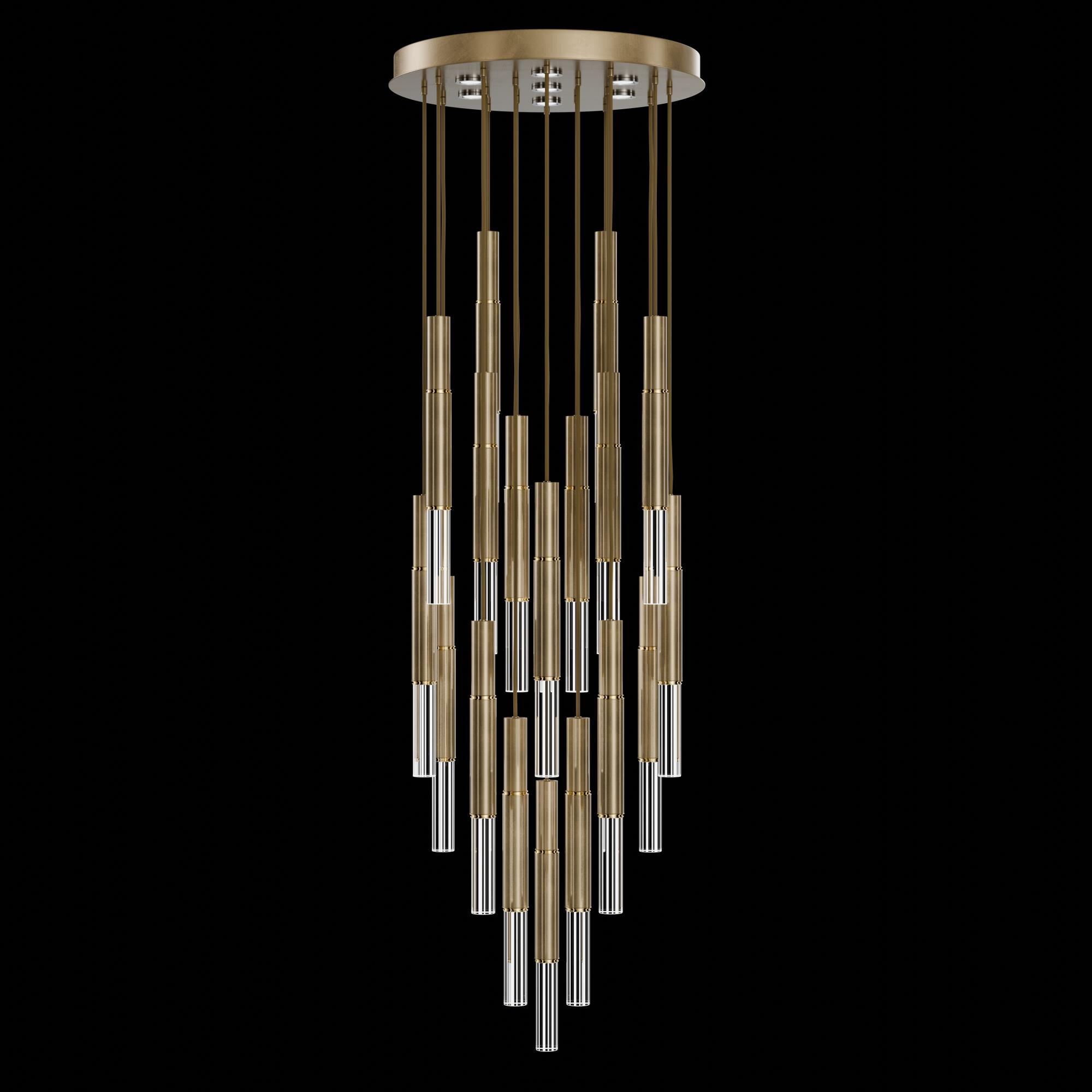 Shown in Gold finish and True crystal and False glass