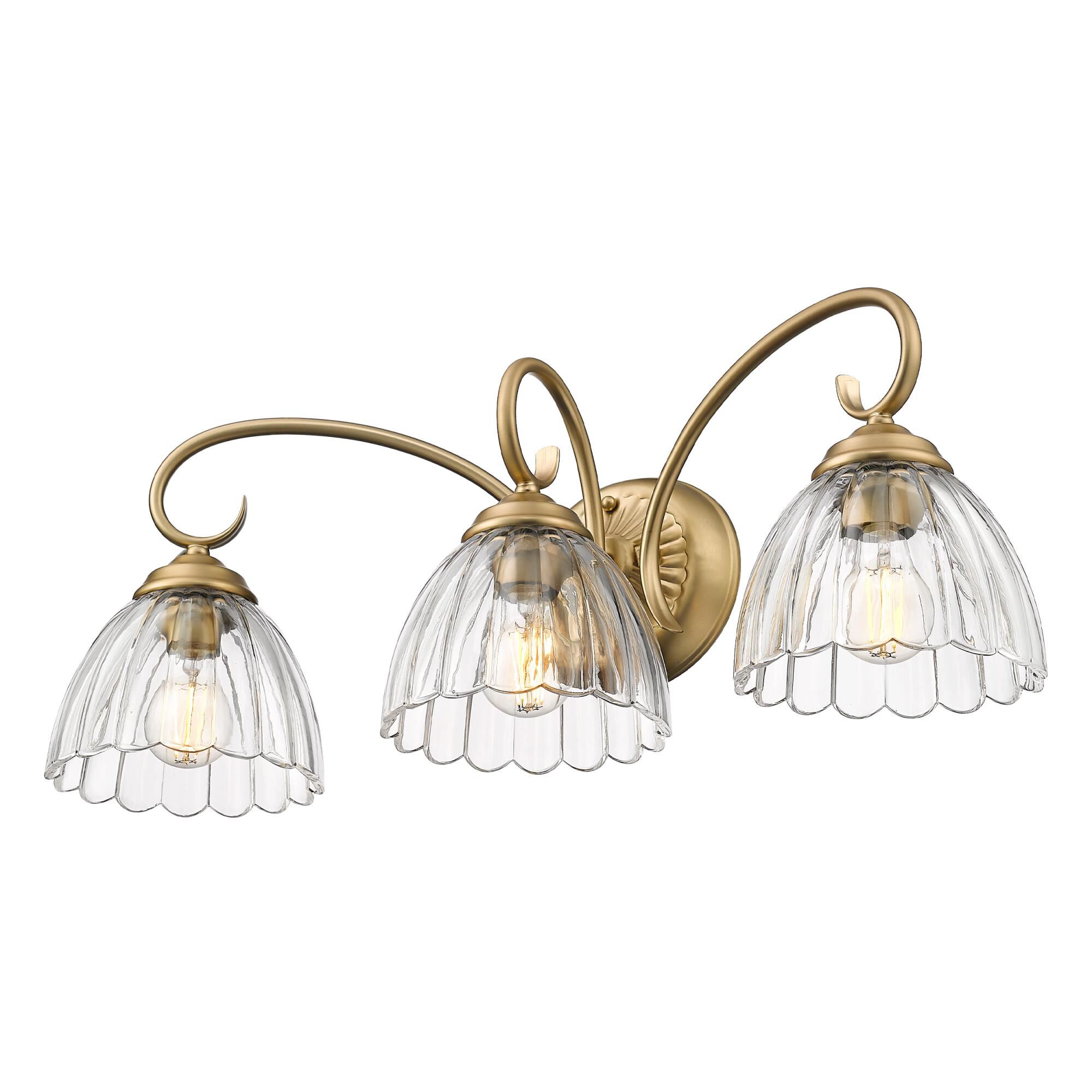 Shown in Brushed Champagne Bronze finish and Clear glass