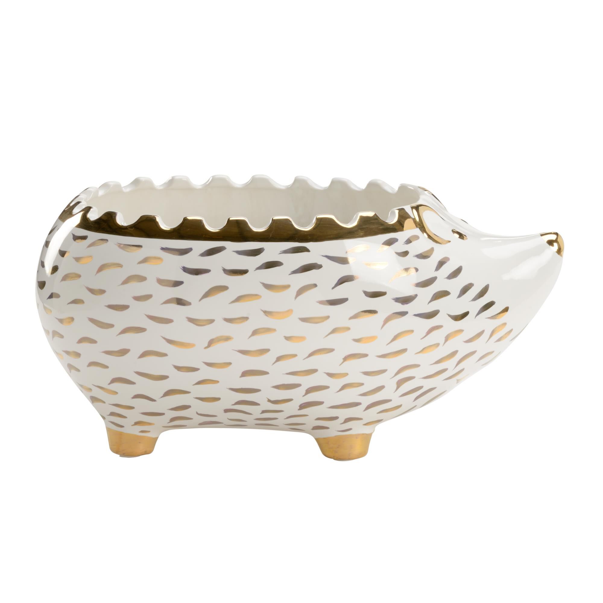 Shown in White Glaze/Metallic Gold finish