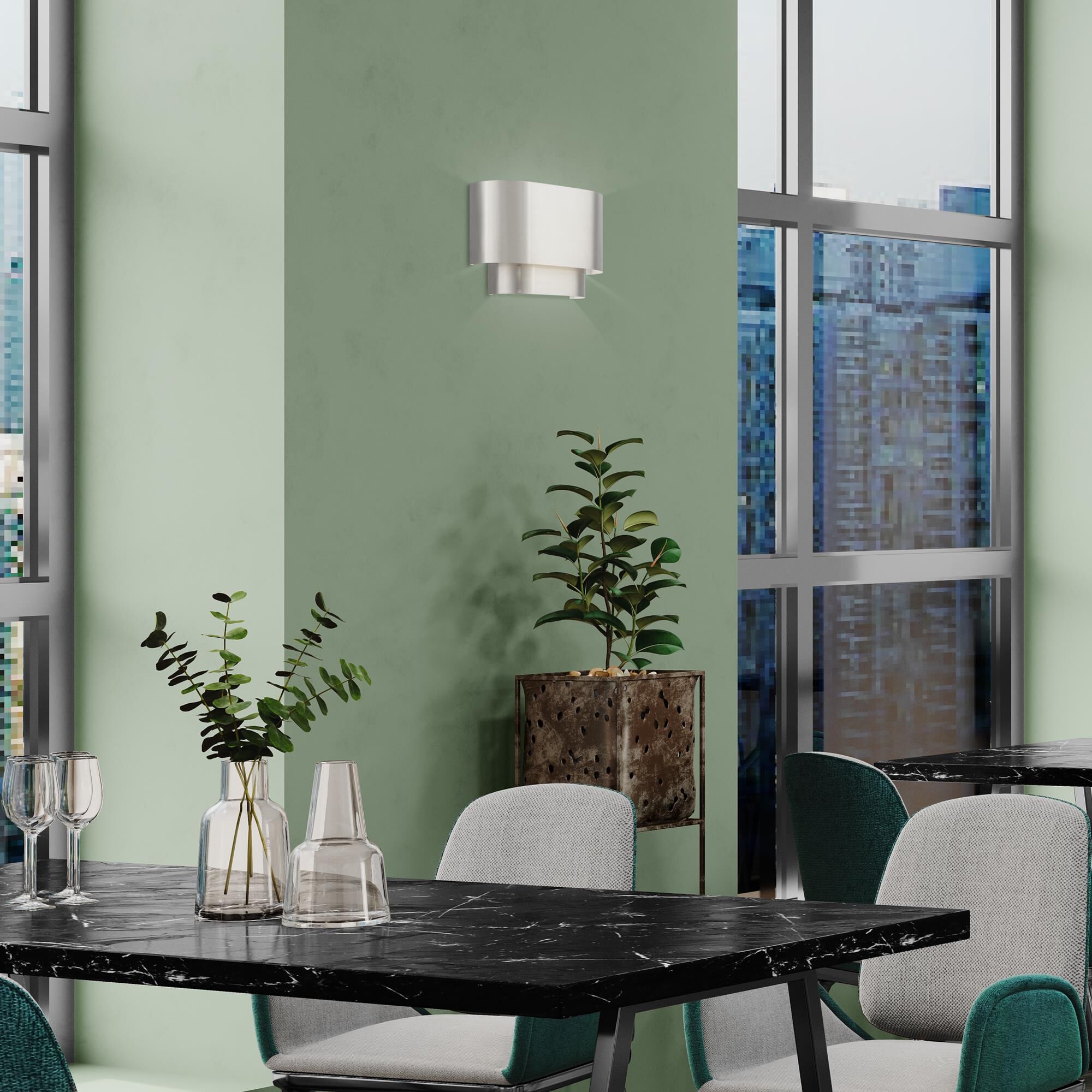 Shown in Brushed Nickel finish and Brushed Nickel Metal with Shiny White Inside shade