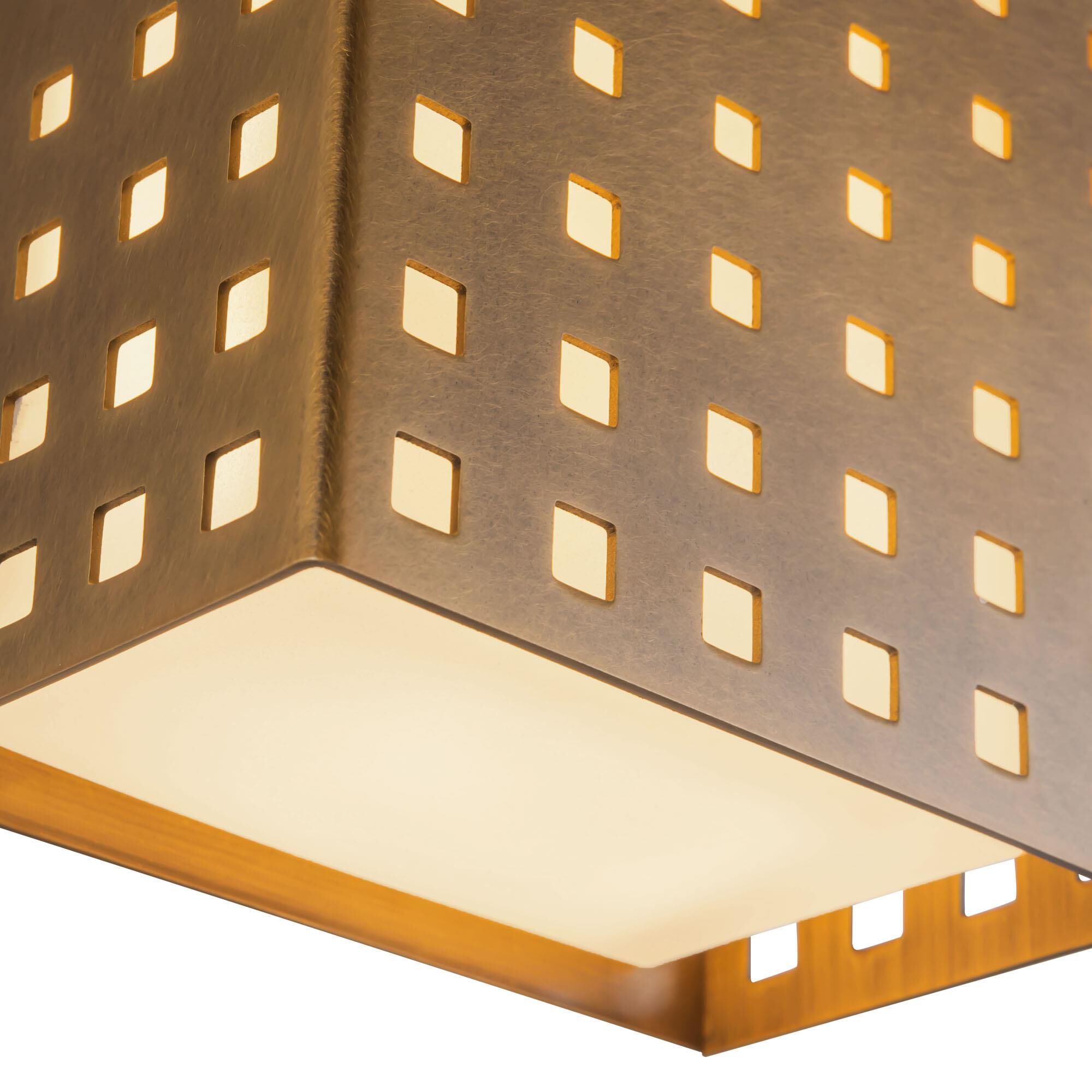 Shown in Vintage Brass finish and Clear Exterior Opal Interior glass