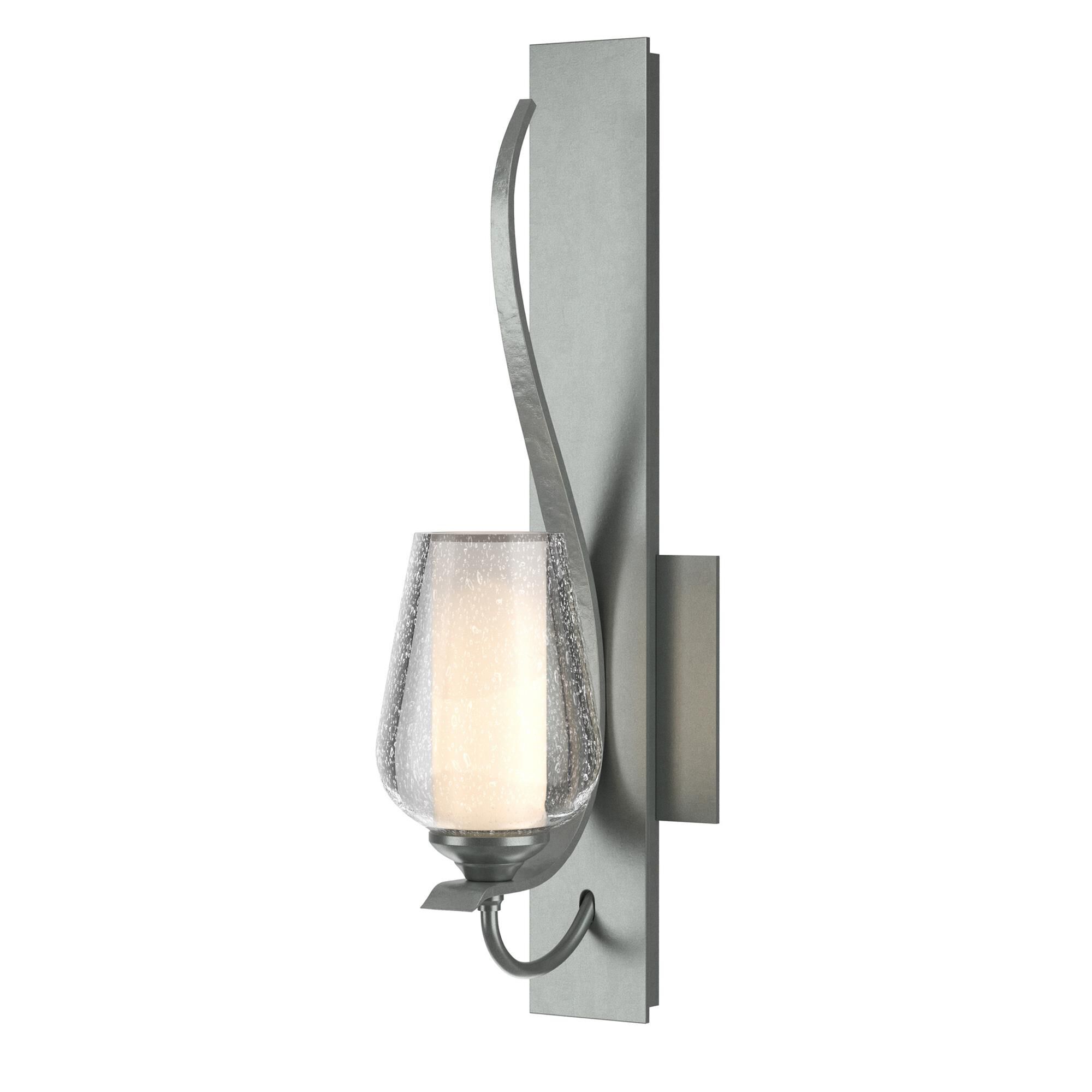 Shown in Vintage Platinum finish and Opal And Seeded glass