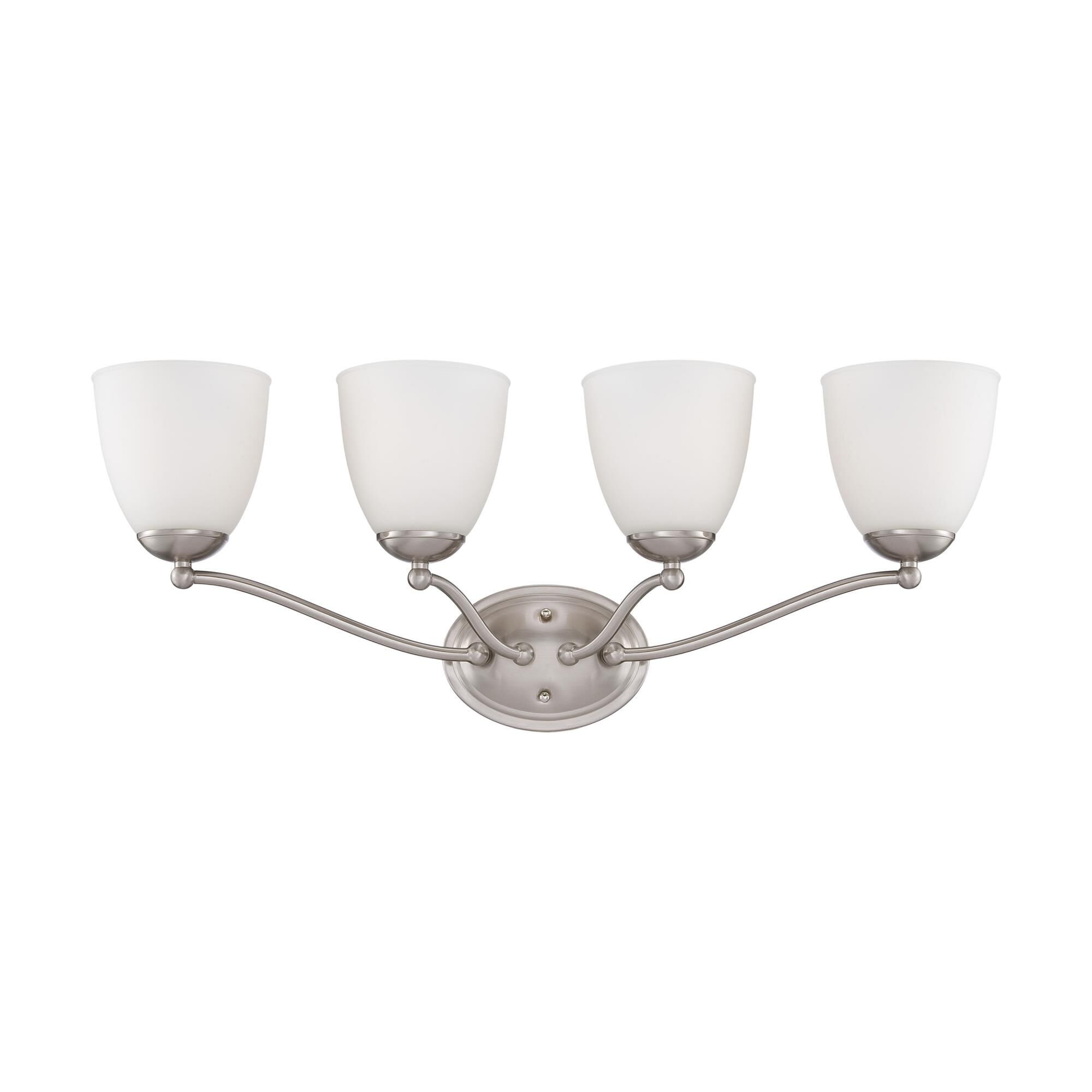 Shown in Brushed Nickel finish and Frosted glass