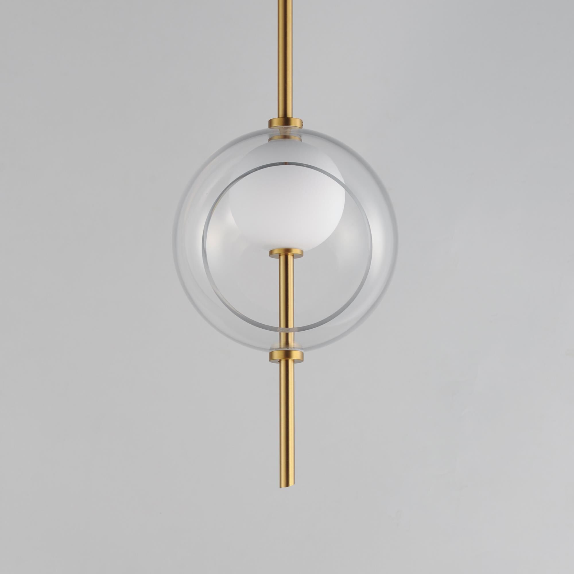 Shown in Natural Aged Brass finish and Clear and White glass