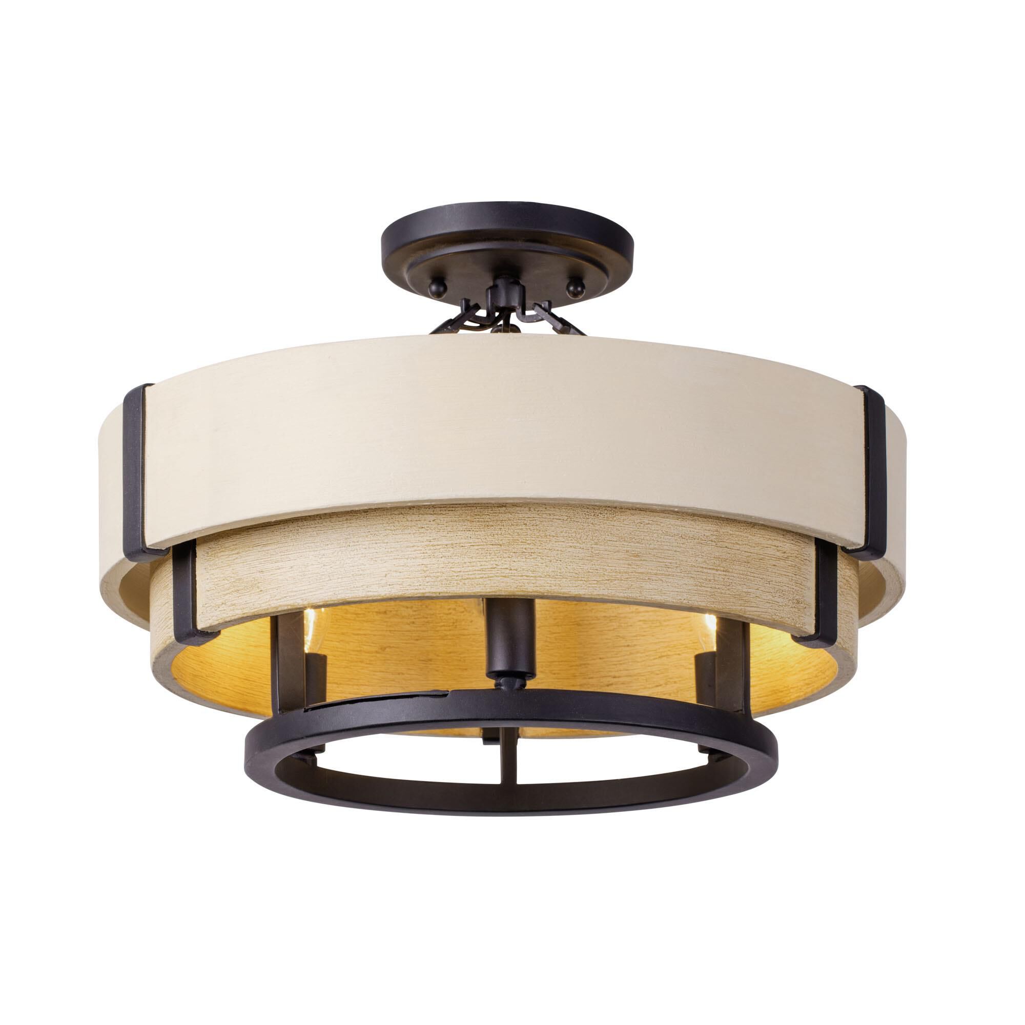 Blonde Moment 16 Inch 3 Light Semi Flush Mount by Varaluz