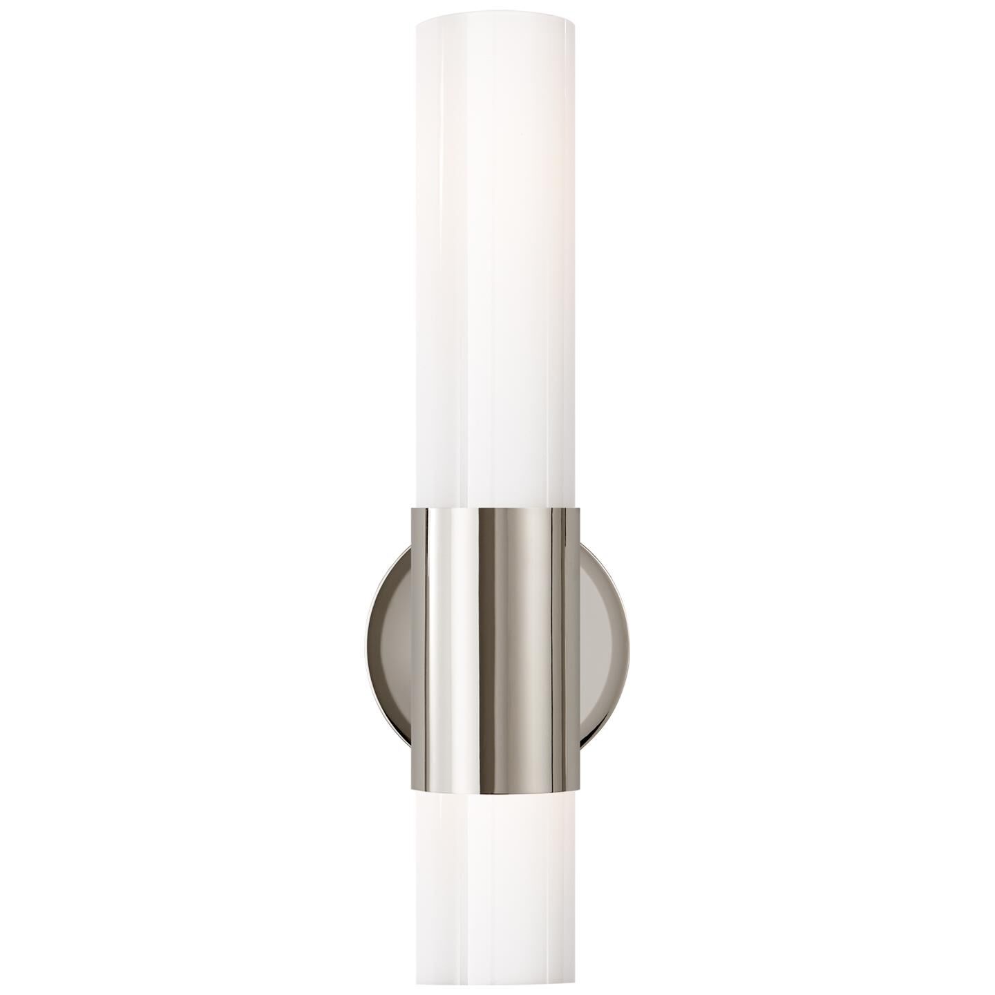 Shown in Polished Nickel finish and White glass