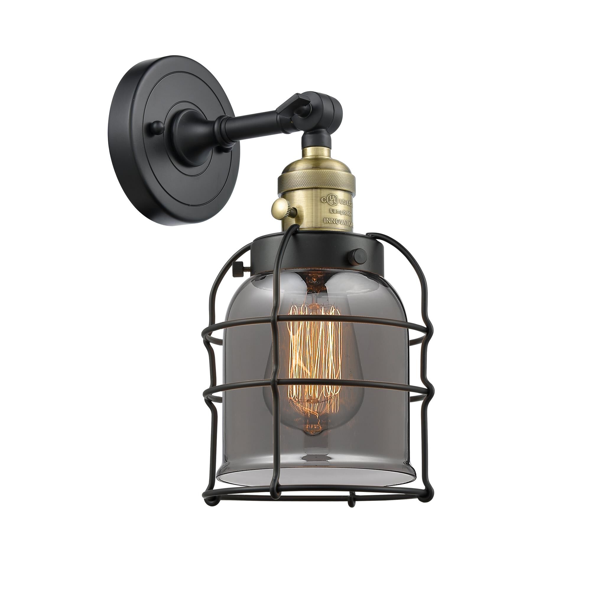 Shown in Black Antique Brass finish and Plated Smoked glass