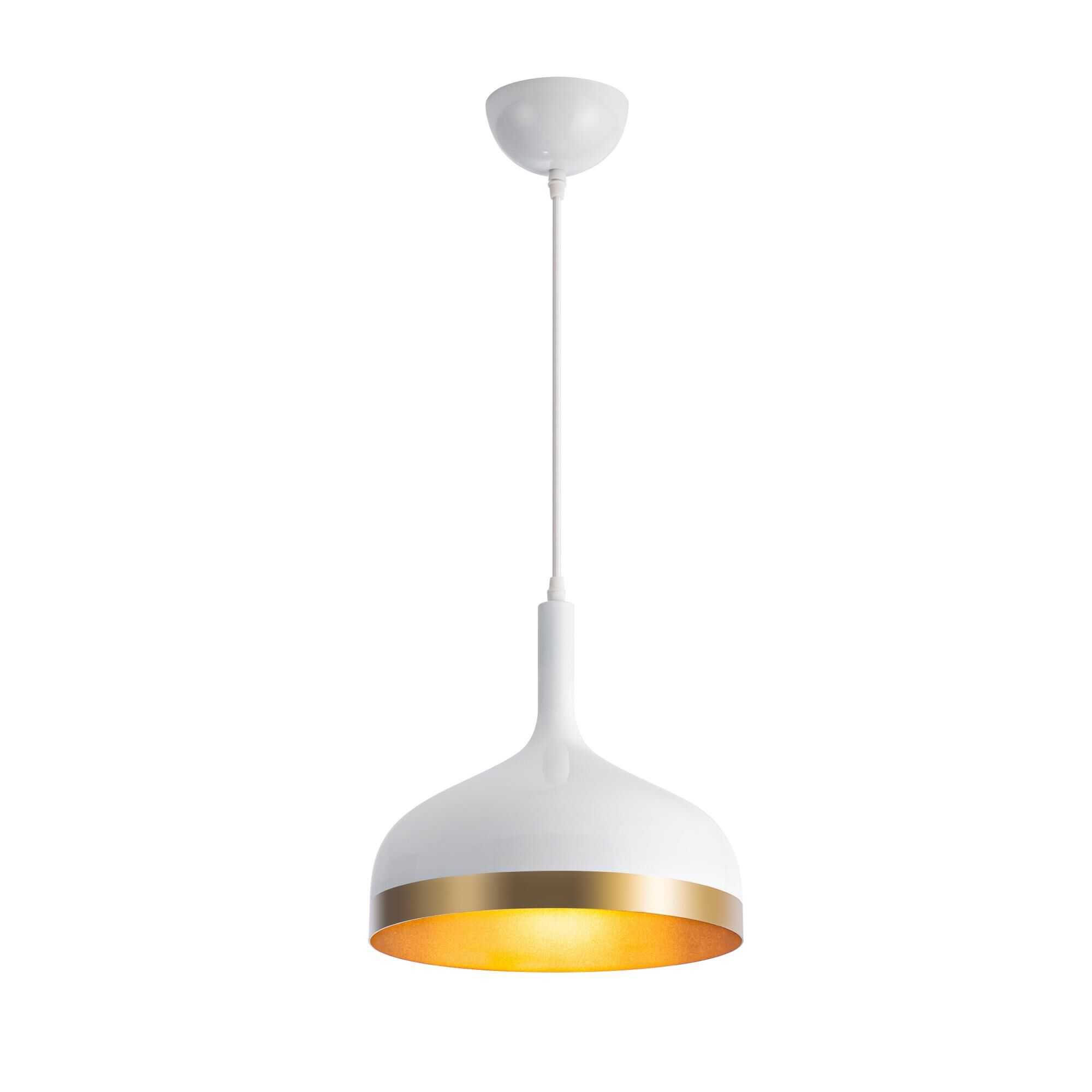 Shown in White & Gold finish and Aluminium shade