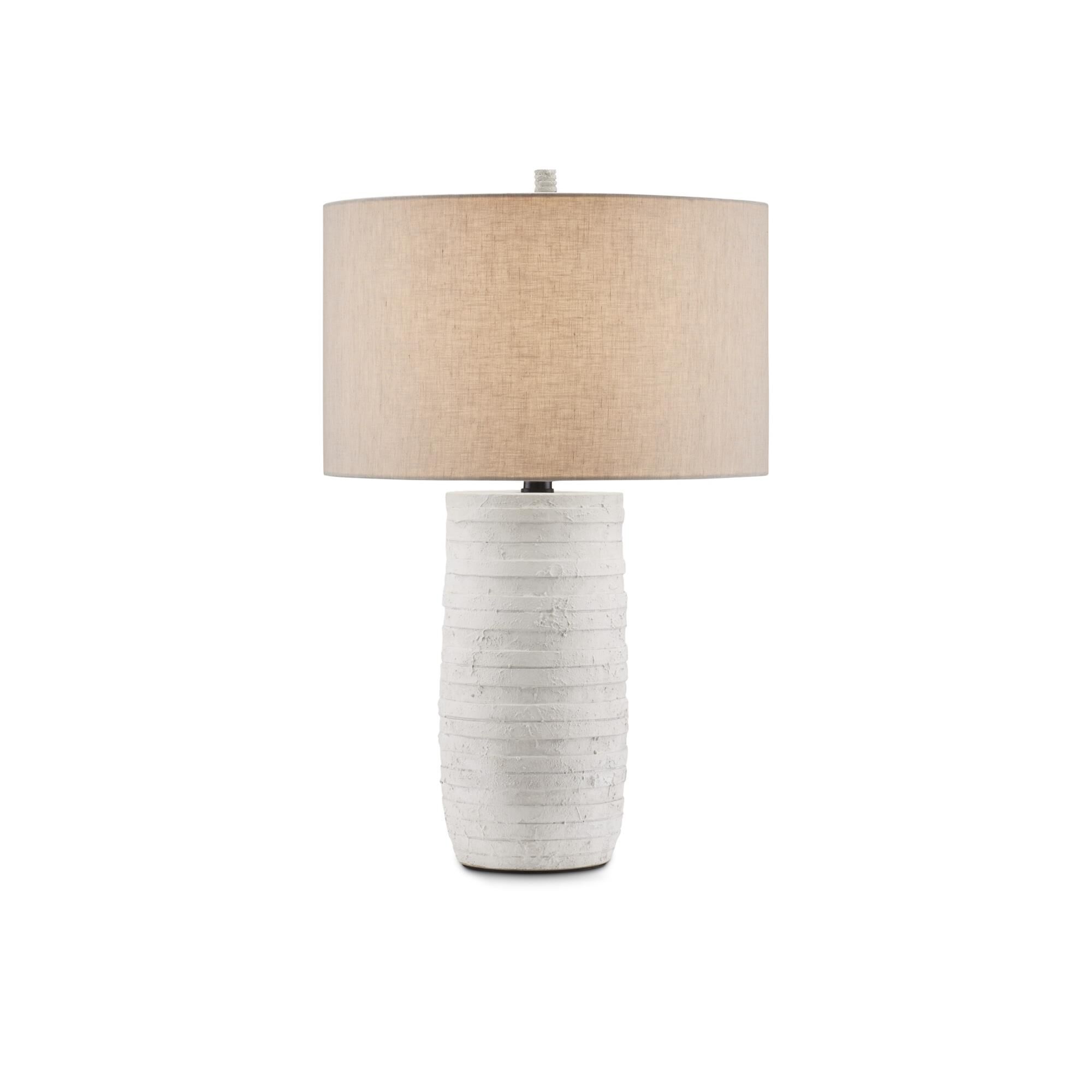 Shown in White finish and Light Natural Linen shade
