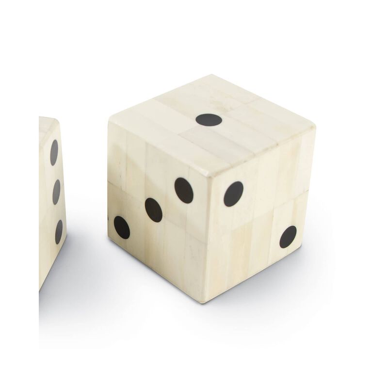 Oversized Bone Gaming Dice Sculpture by Regina Andrew