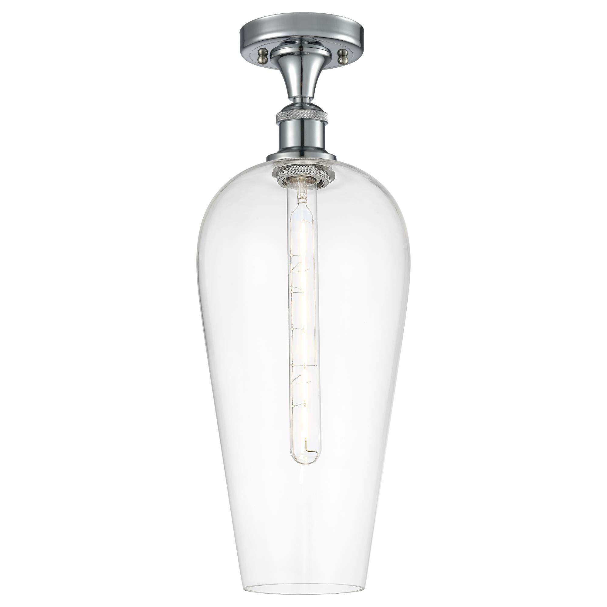 Shown in Polished Chrome finish and Clear glass