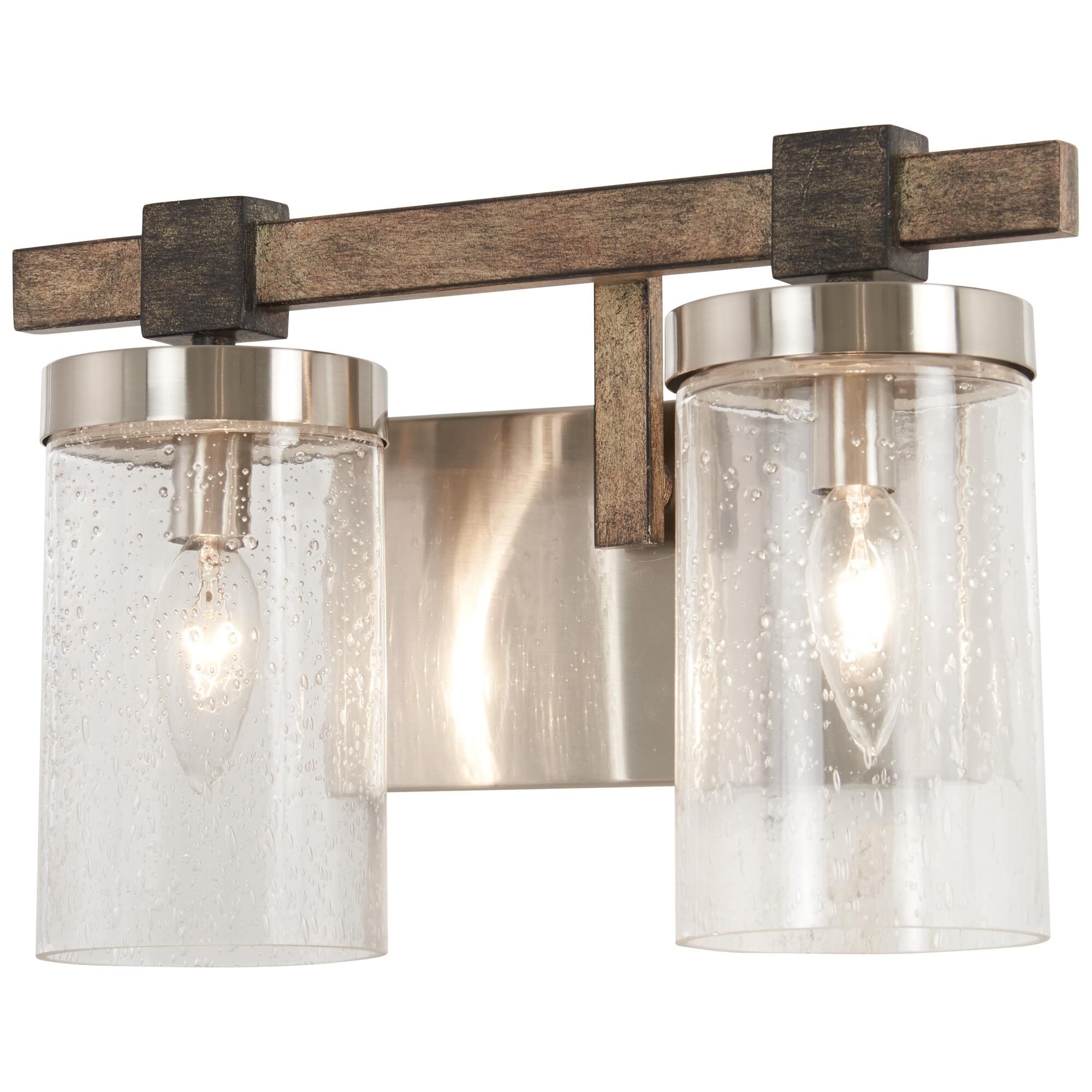 Shown in Stone Grey W/Brushed Nickel finish and Clear Seedy glass