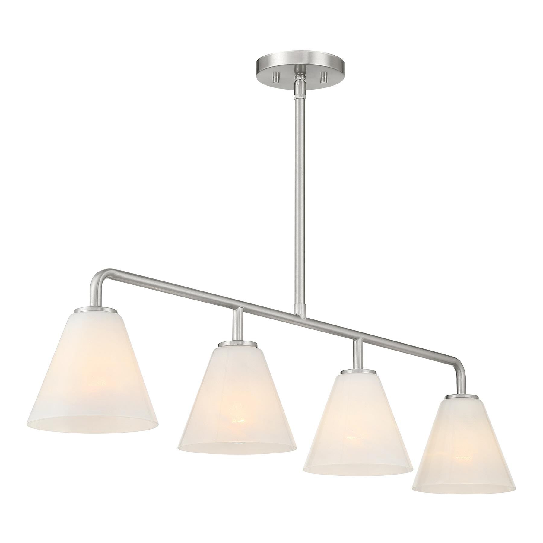 Shown in Satin Nickel finish and Strie shade