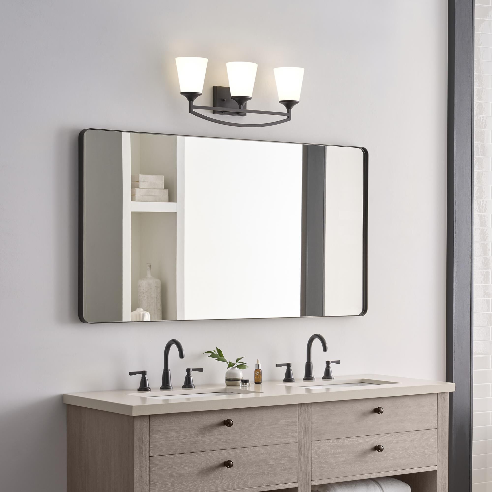 Shown in Bronze finish and Satin Etched  Shades glass