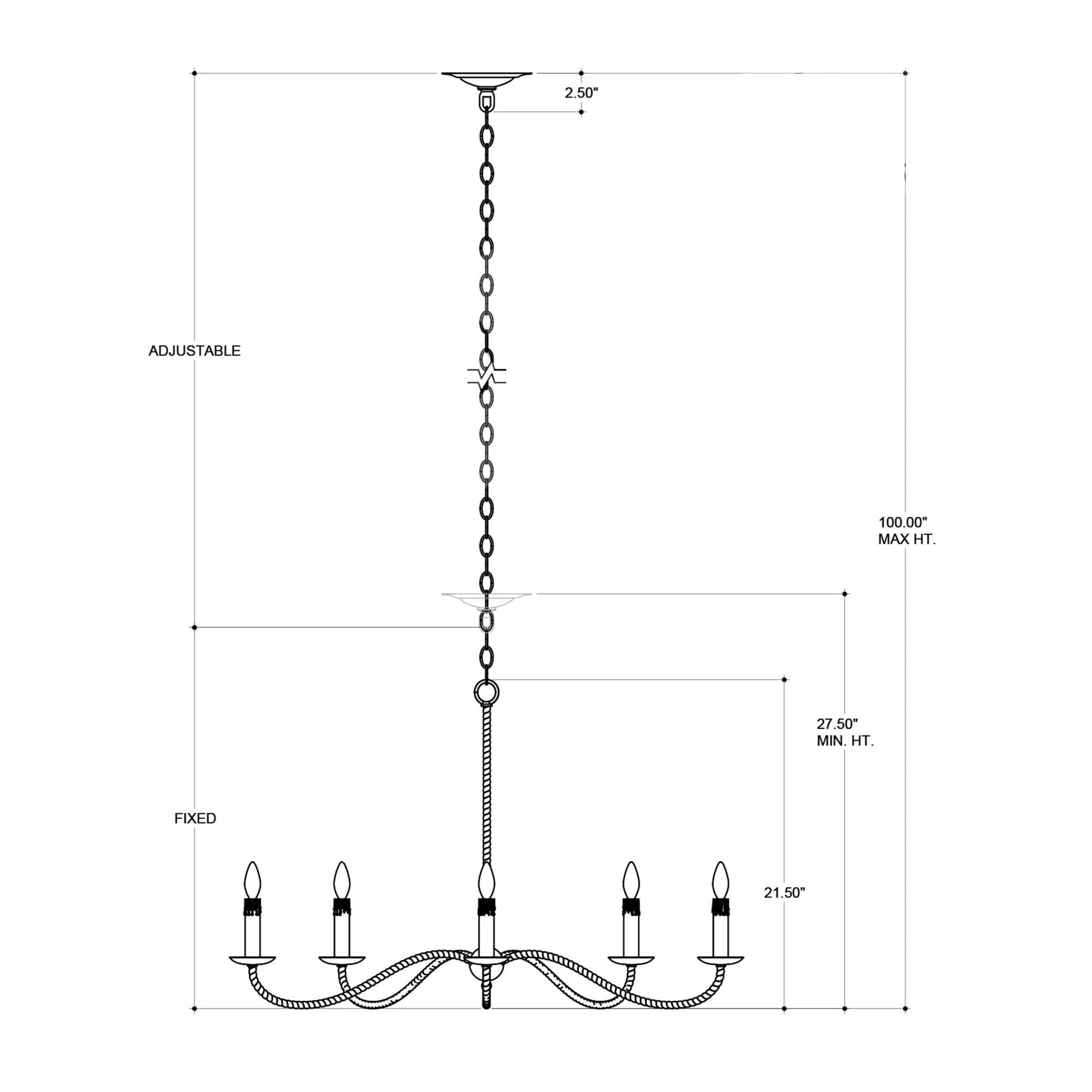 Portmeirion 8 Light Chandelier by Currey and Company