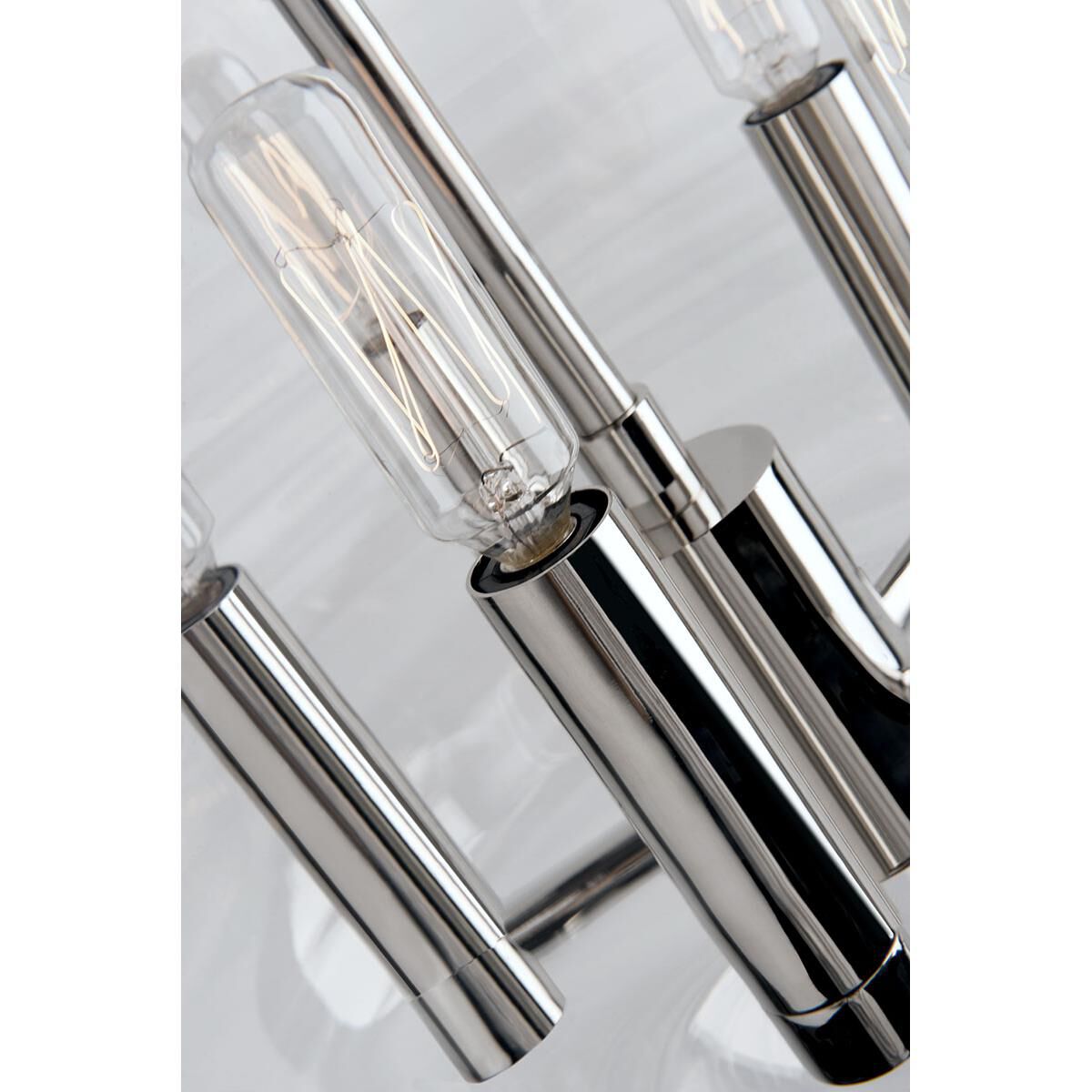 Shown in Polished Nickel finish and Clear glass