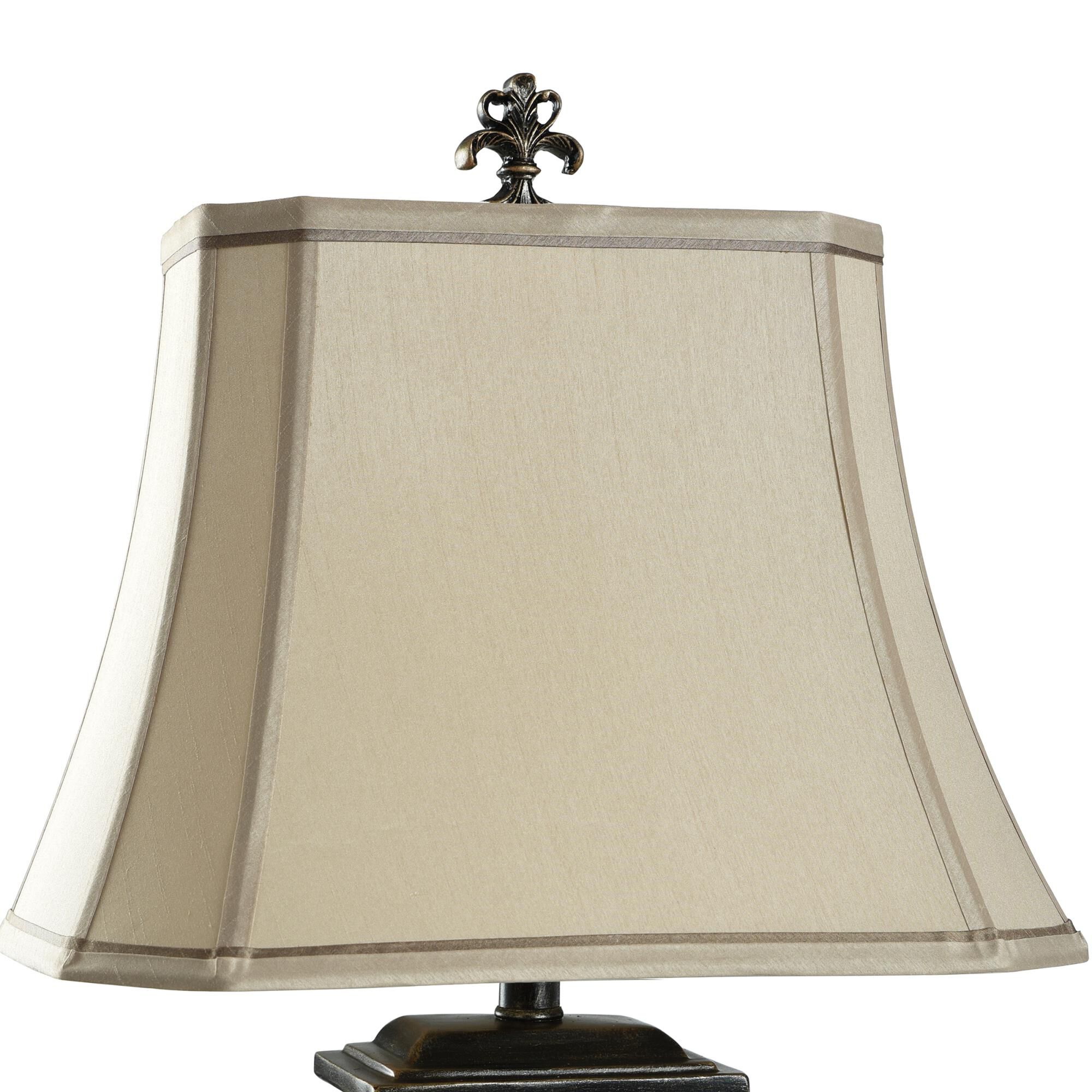 Shown in Faux Crocodile Hide And Gold Highlighted finish and Cream Fabric shade