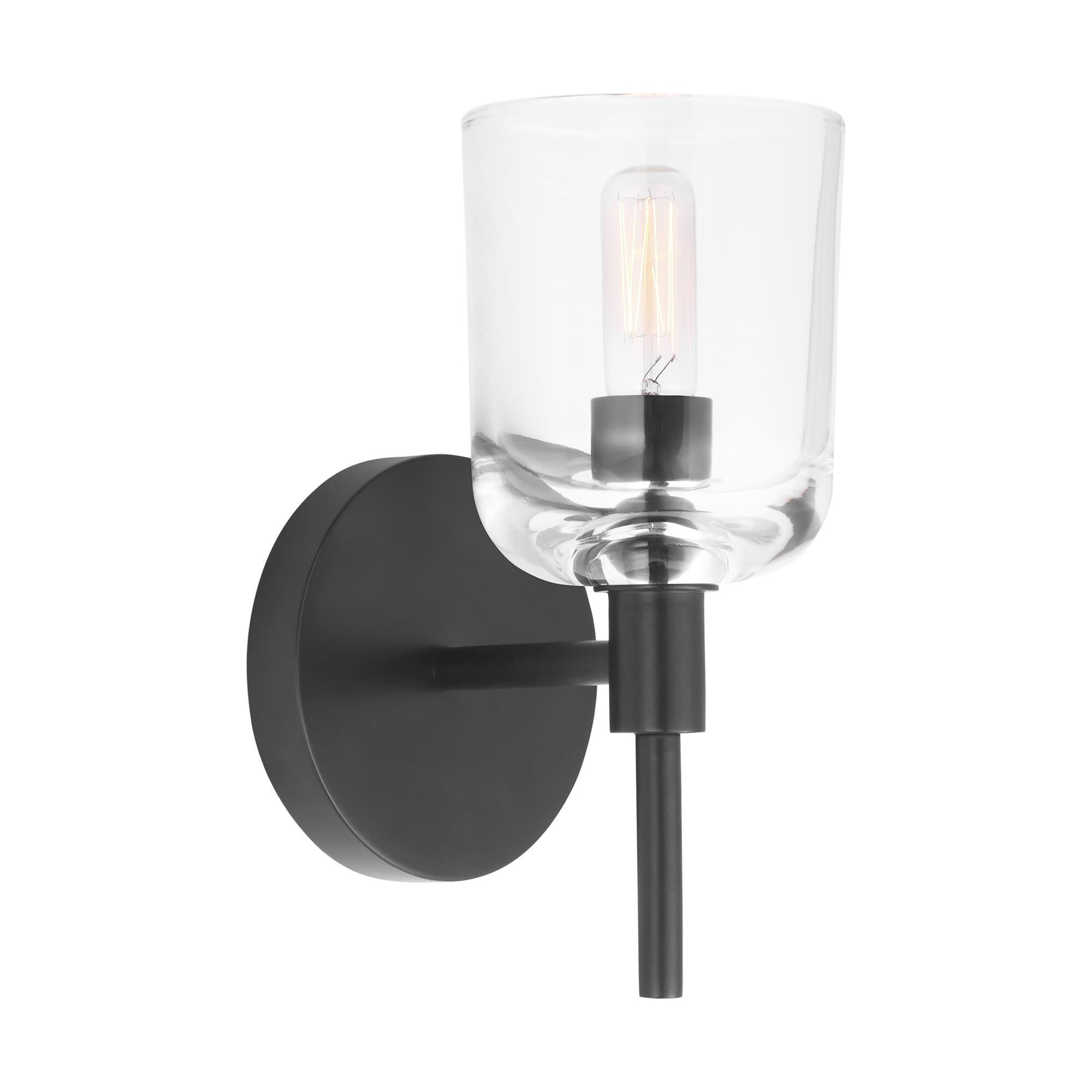 Shown in Aged Iron finish and Clear glass