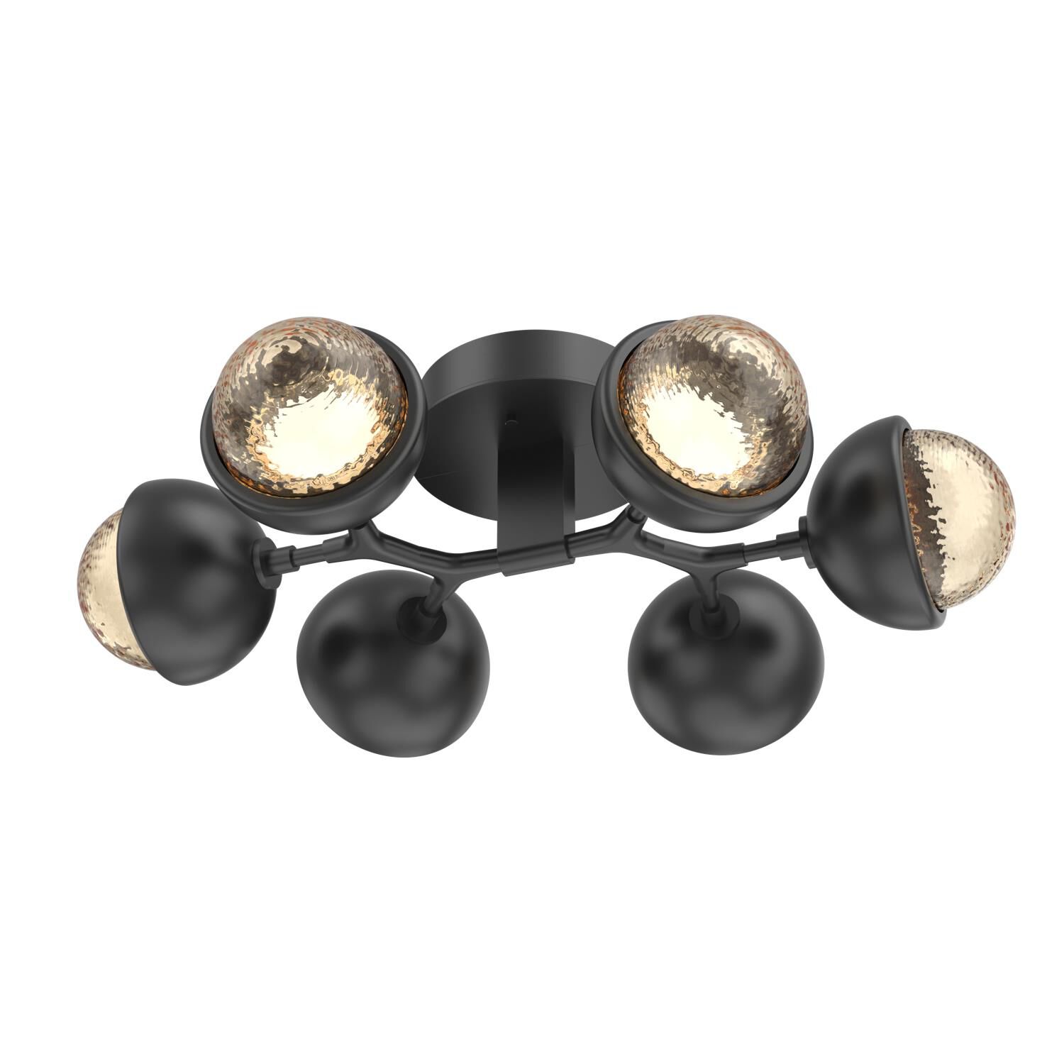 Shown in Matte Black finish and Amber glass and Metal Shade Matching Finish accent