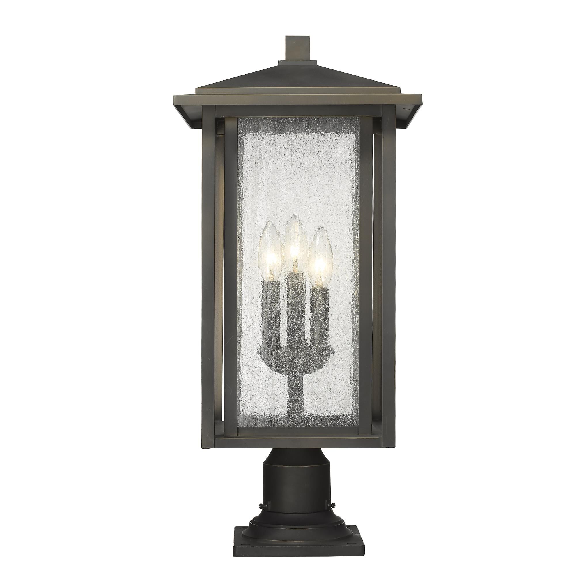 Aspen 24 Inch Tall 3 Light Outdoor Pier Lamp by Z-Lite