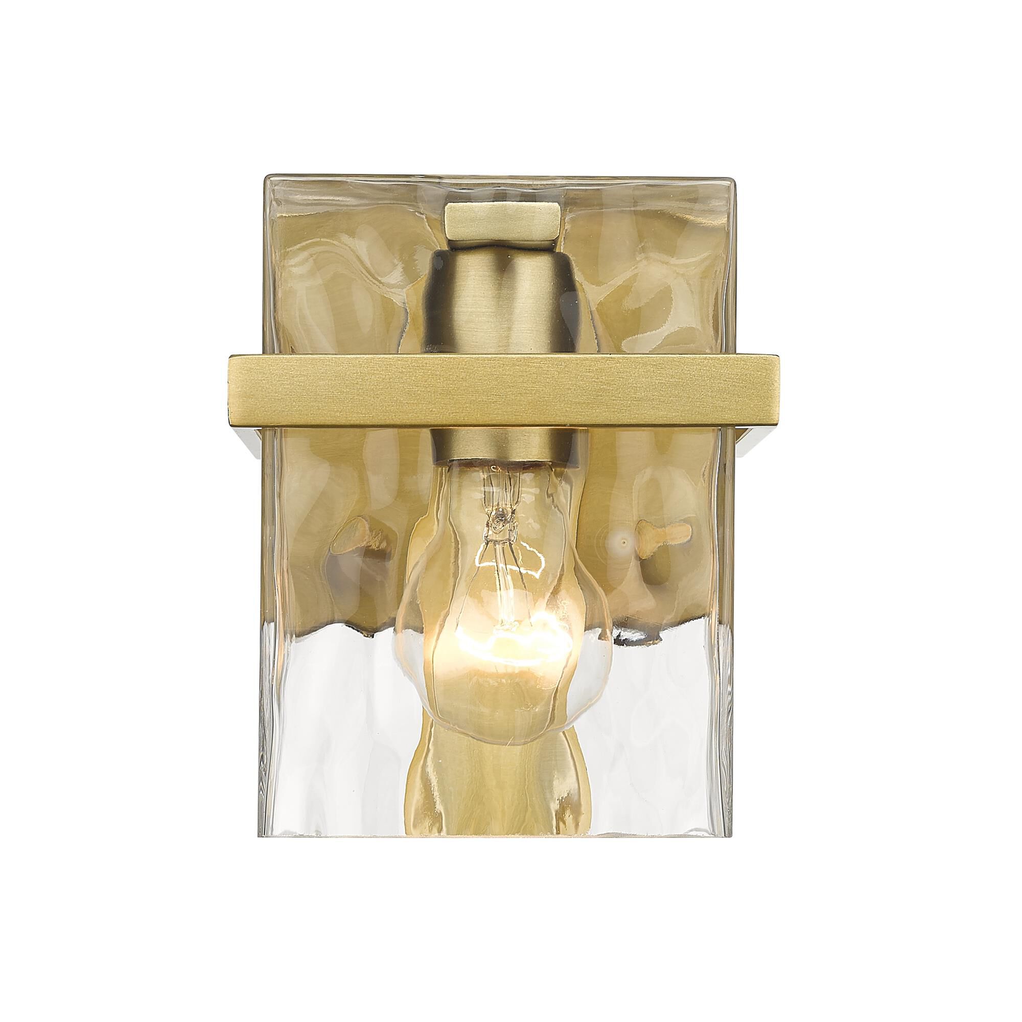 Shown in Modern Gold finish and Glass shade