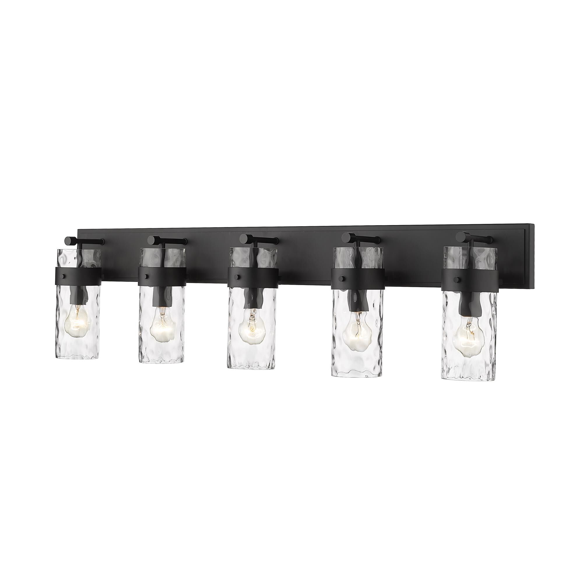 Shown in Matte Black finish and Glass shade