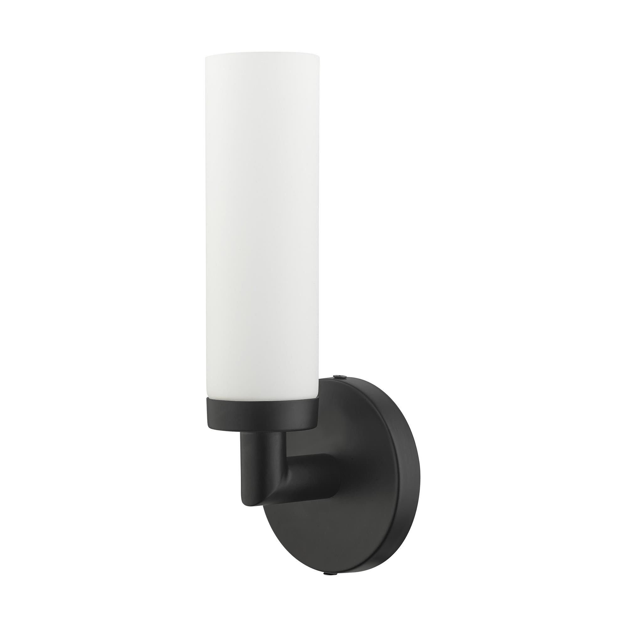 Shown in Black finish and Hand Blown Satin Opal White glass and Hand Blown Satin Opal White Glass shade
