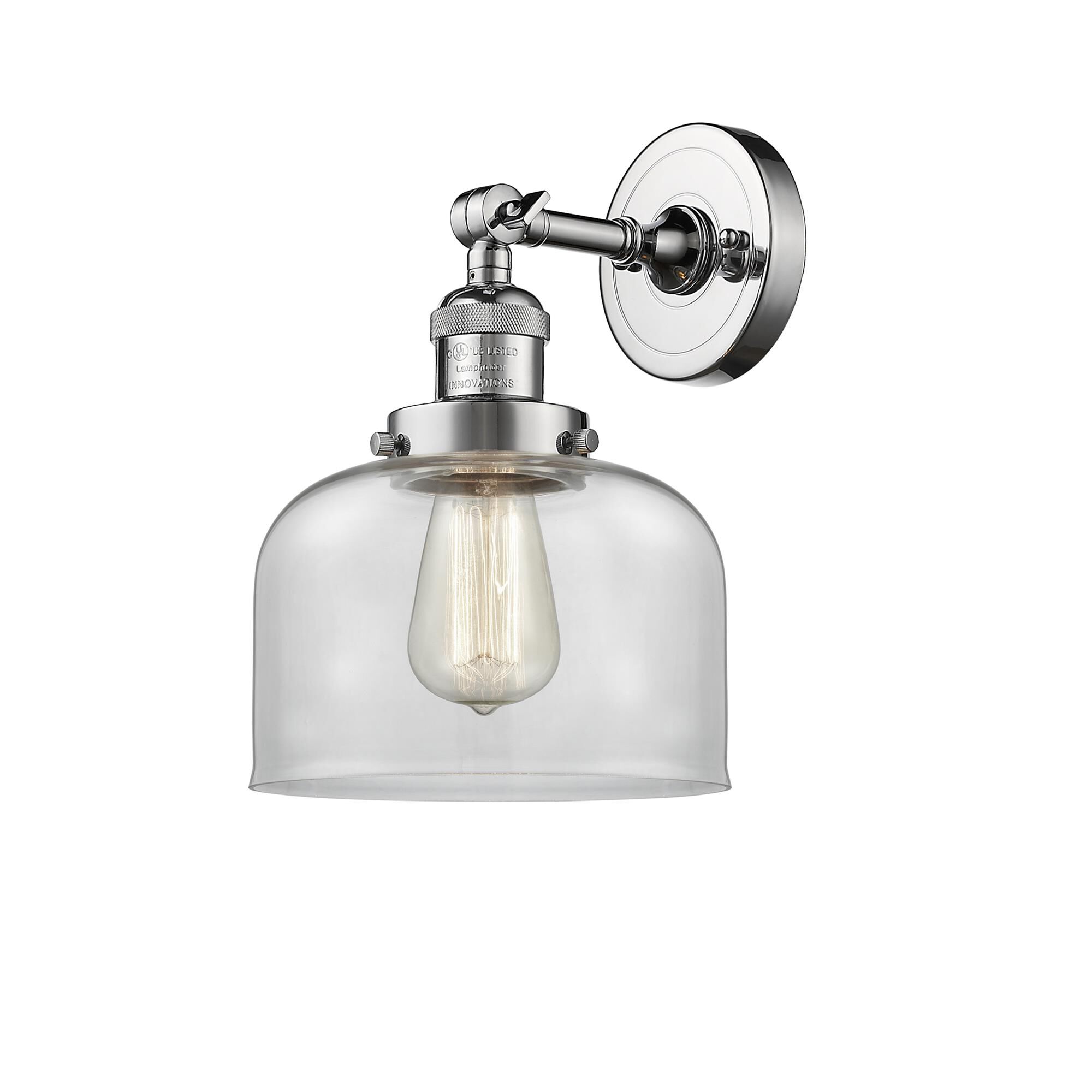 Shown in Polished Chrome finish and Clear glass