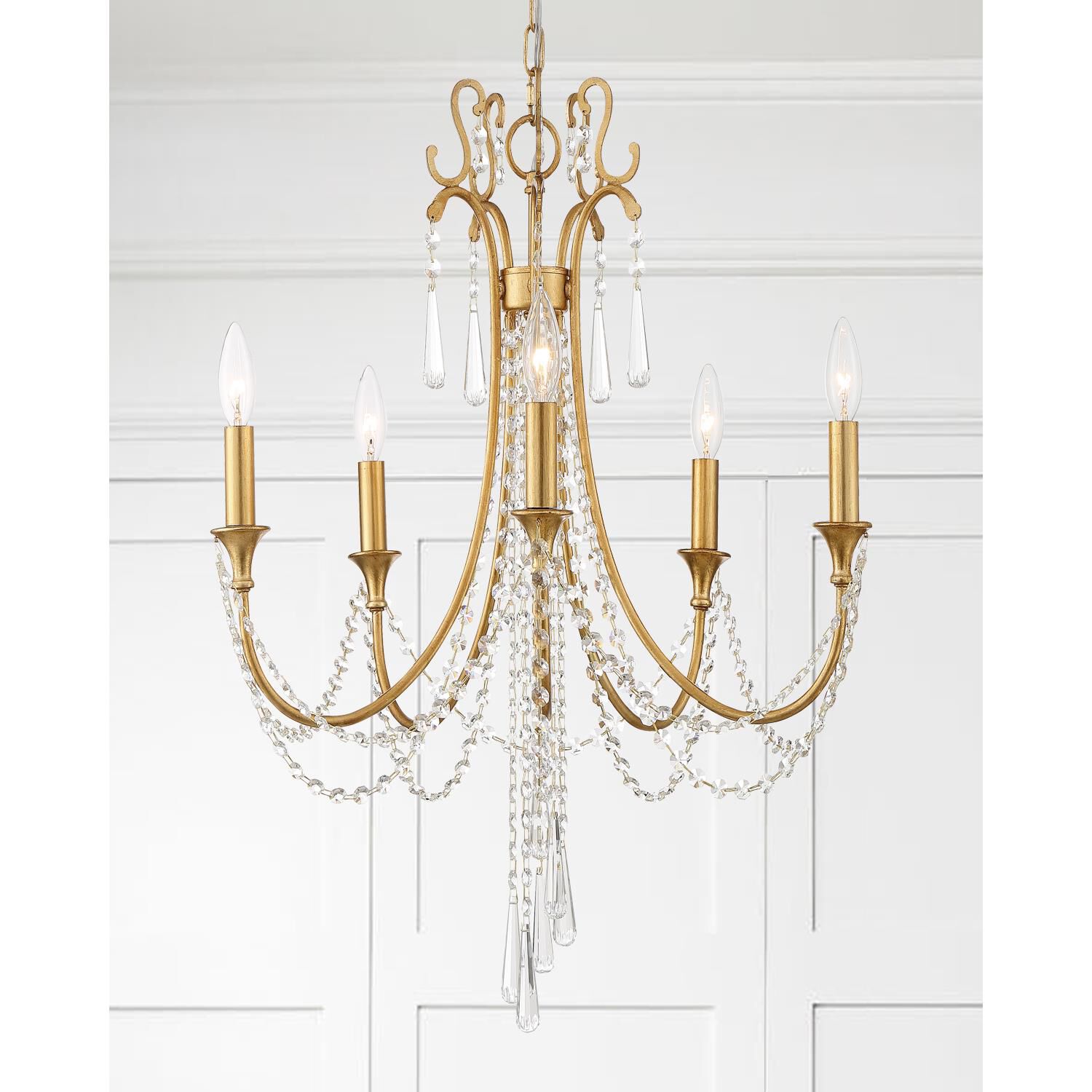 Arcadia 23 Inch 5 Light Chandelier by Crystorama