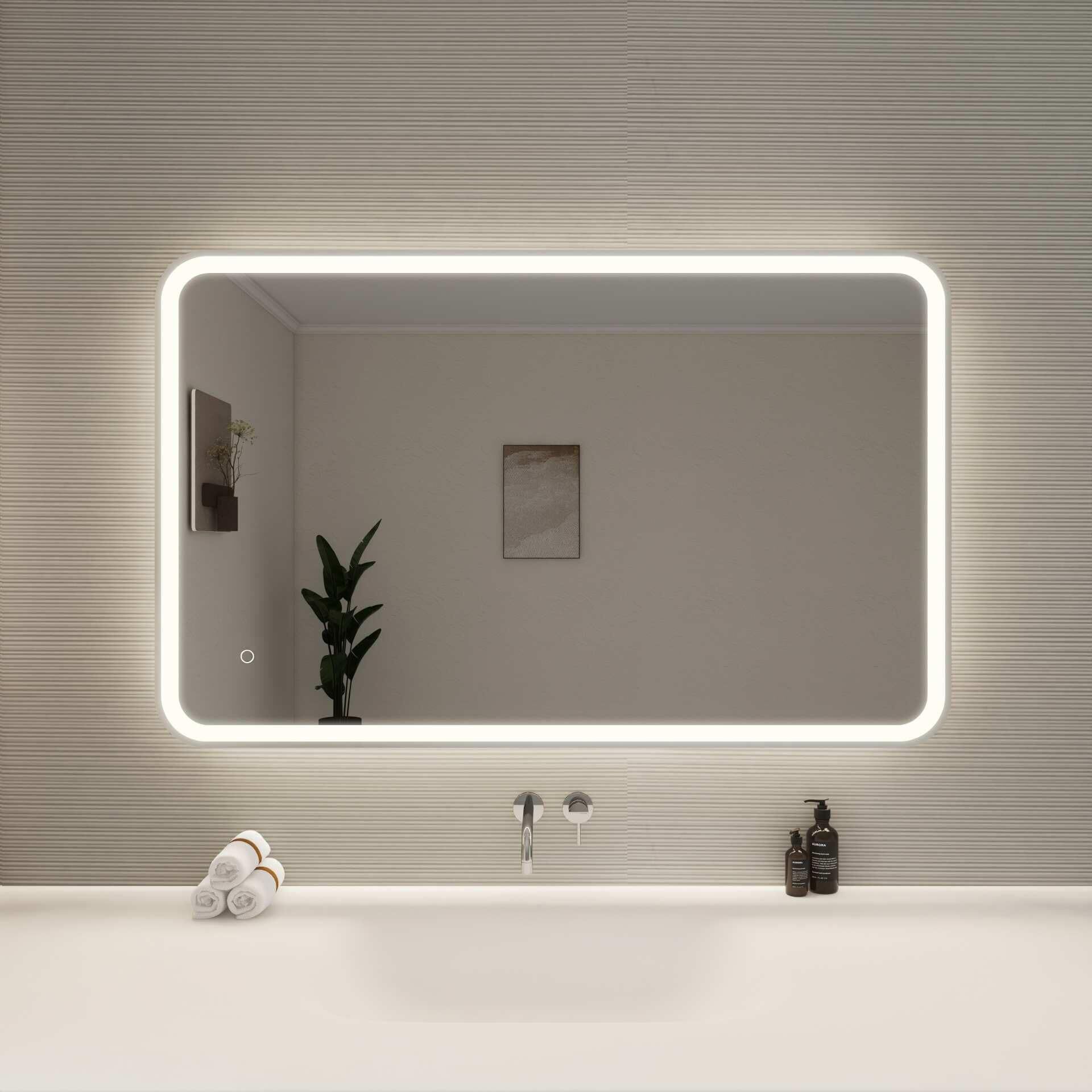 Harmoni 48 Inch Rectangular LED Lighted Mirror by Elegant Decor