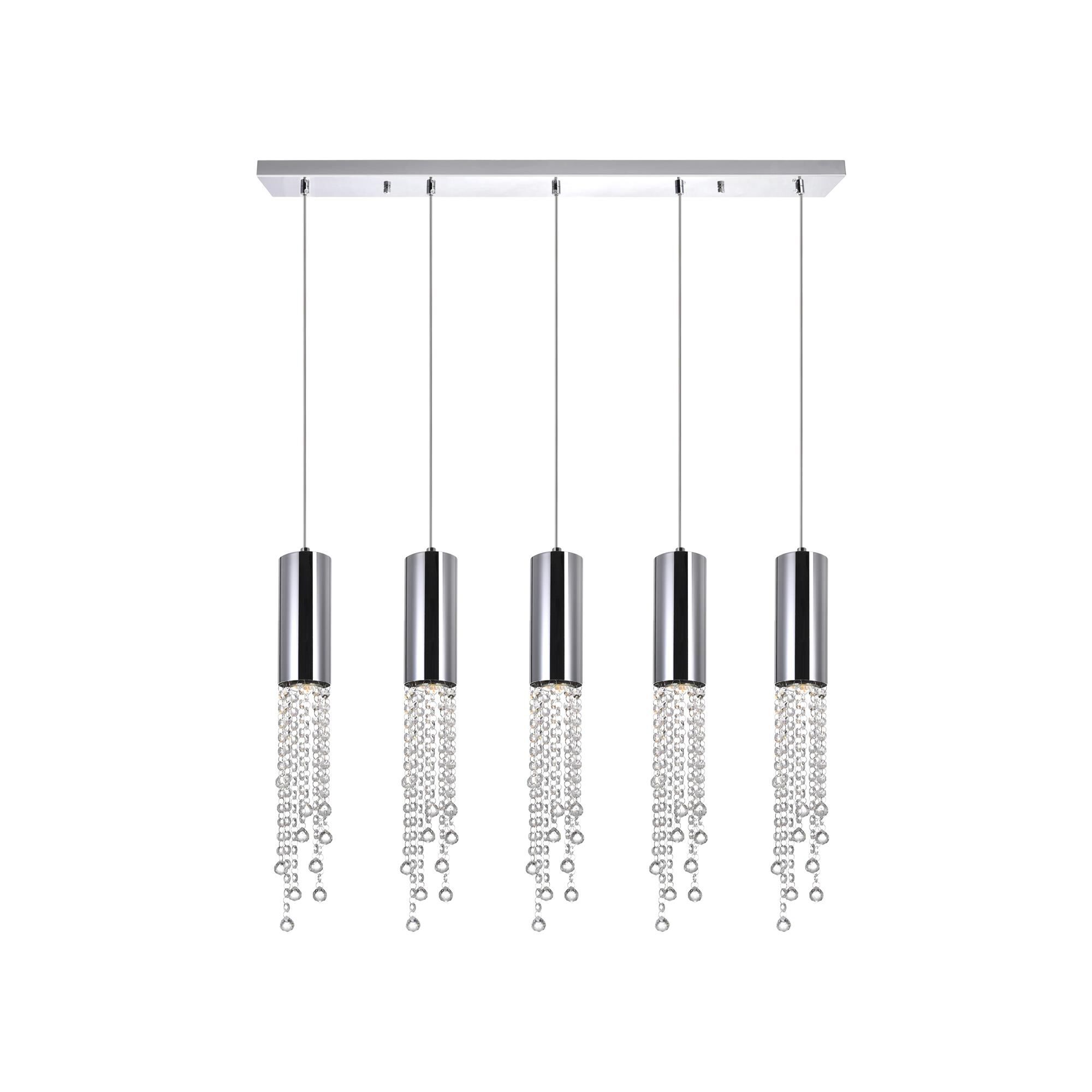 Extended 40 Inch 5 Light Linear Suspension Light by CWI Lighting