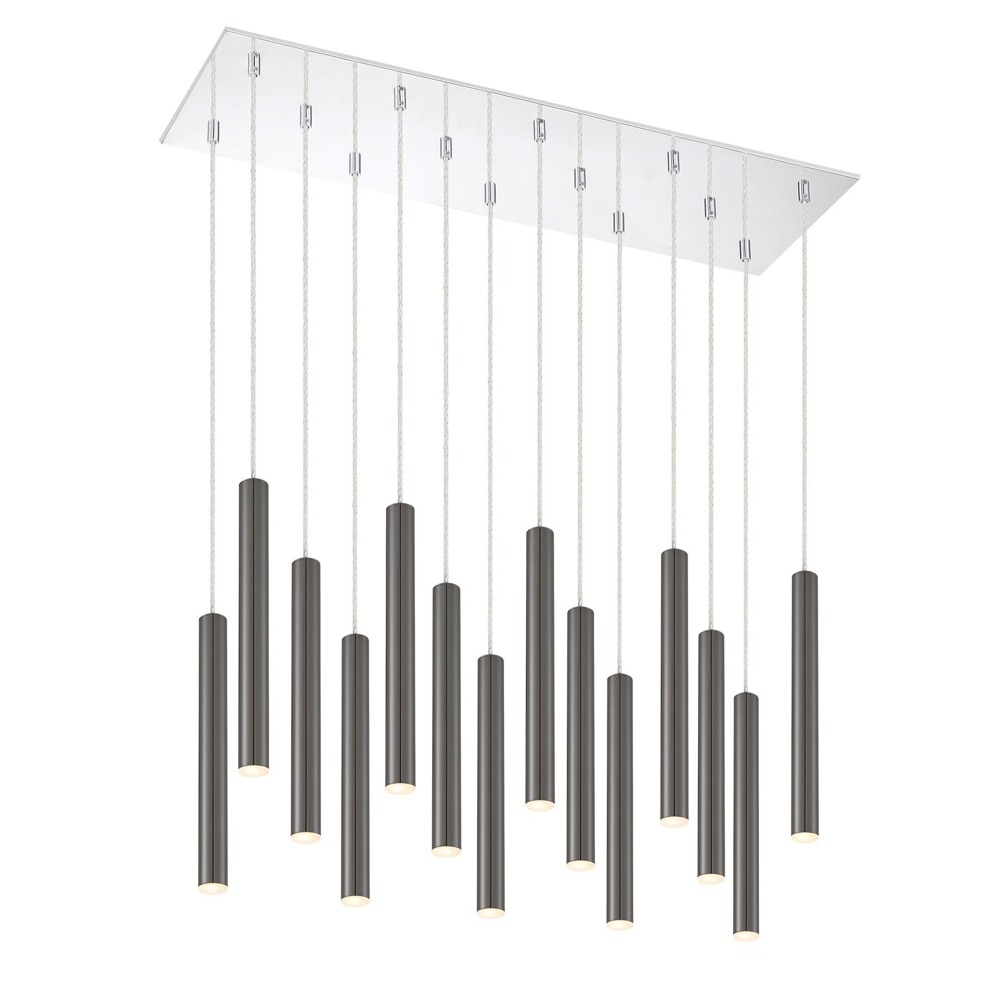 Shown in Chrome finish and Steel glass and Steel shade