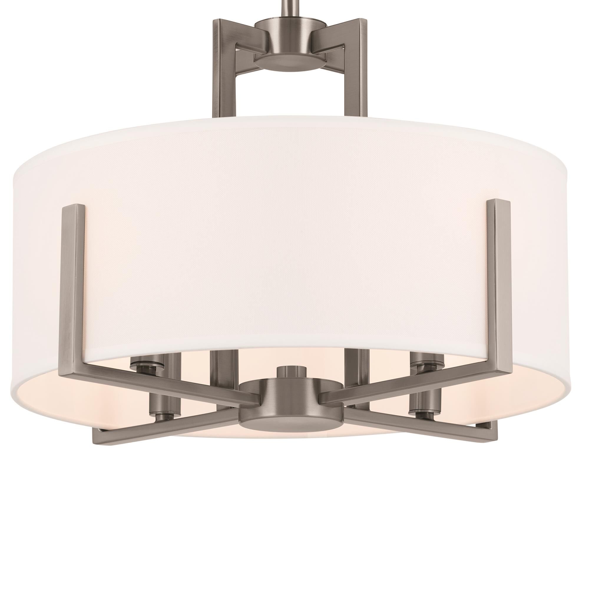 Shown in Classic Pewter finish and Fabric and Drum Linen shade