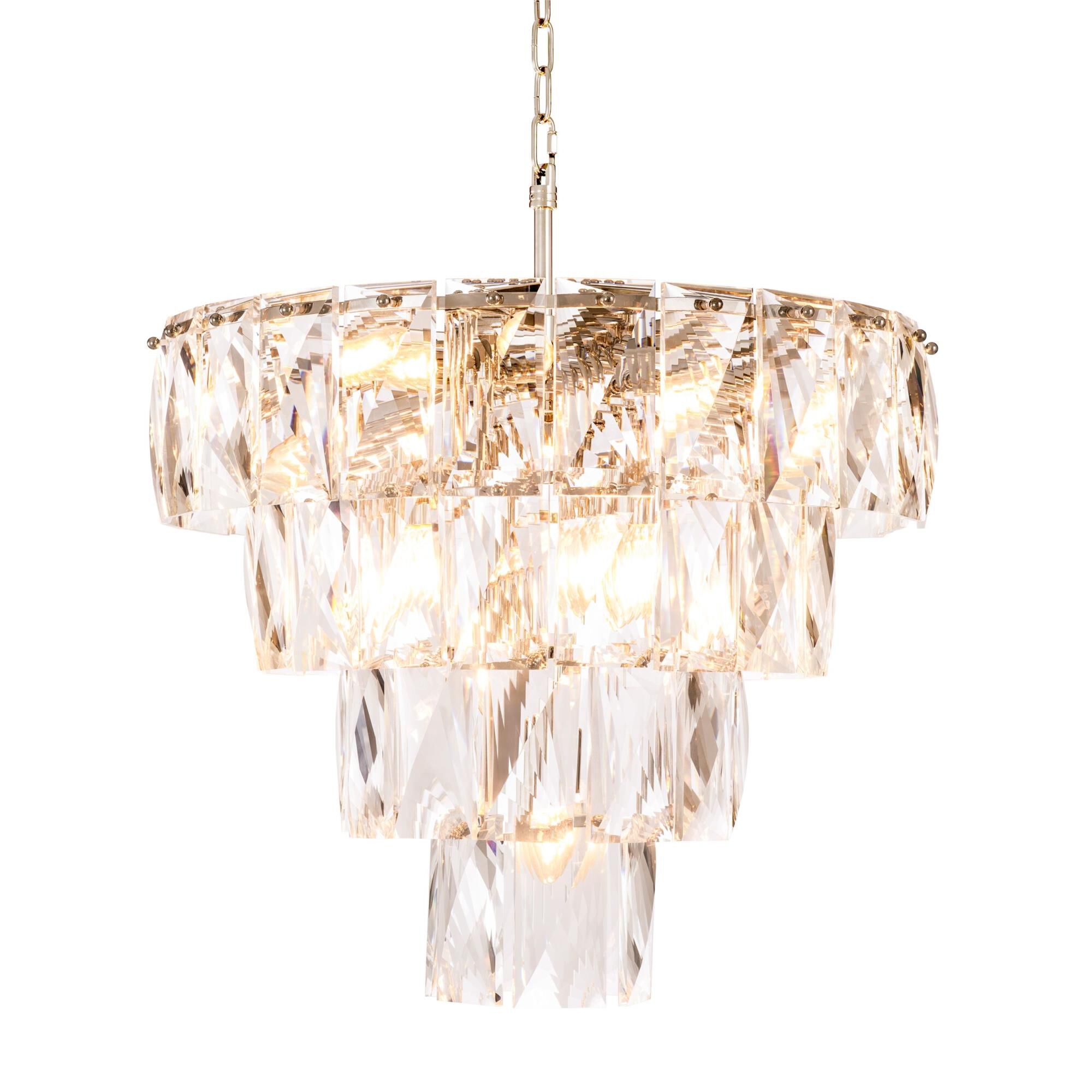 Shown in Nickel finish and Clear crystal