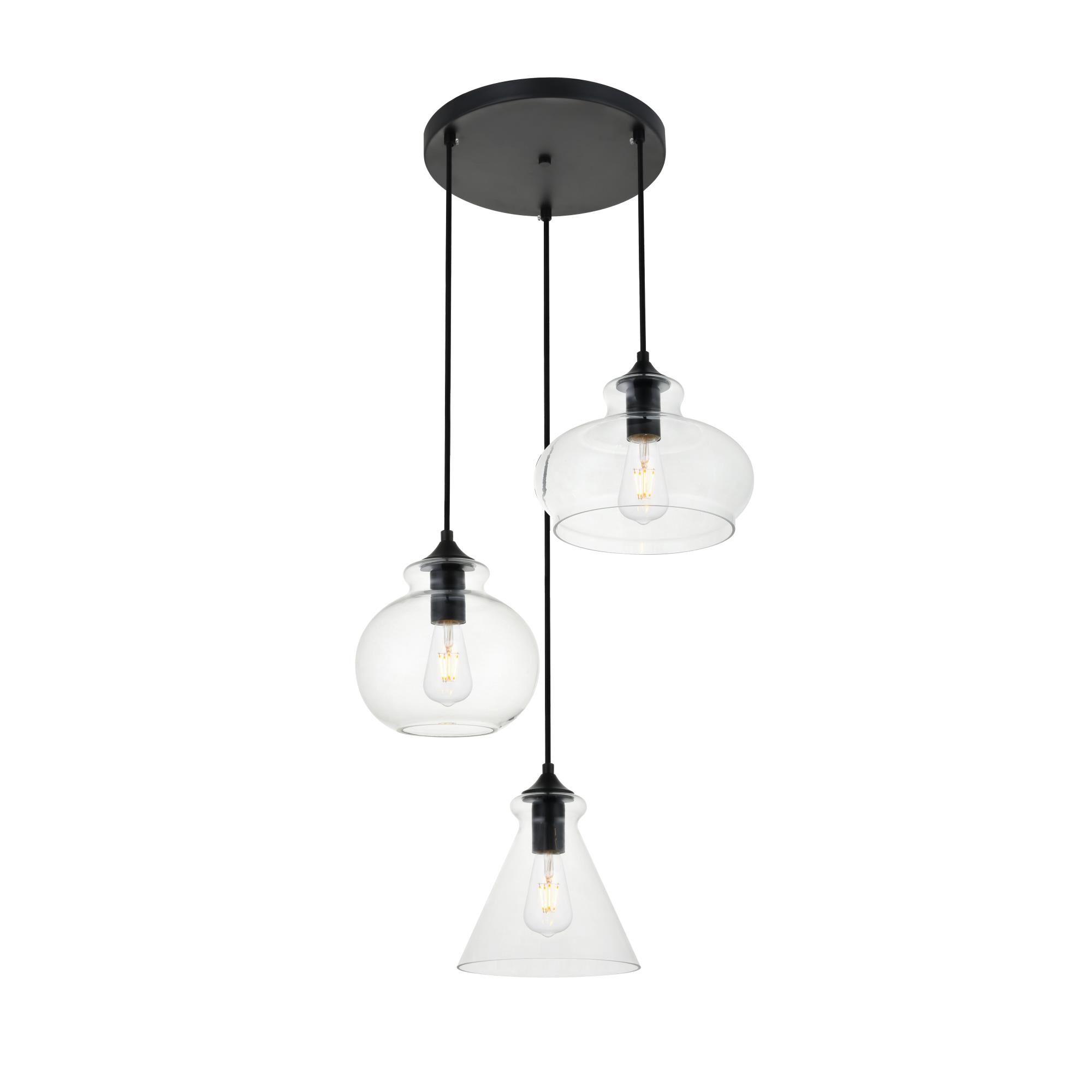 Destry 19 Inch Multi Light Pendant by Elegant Lighting