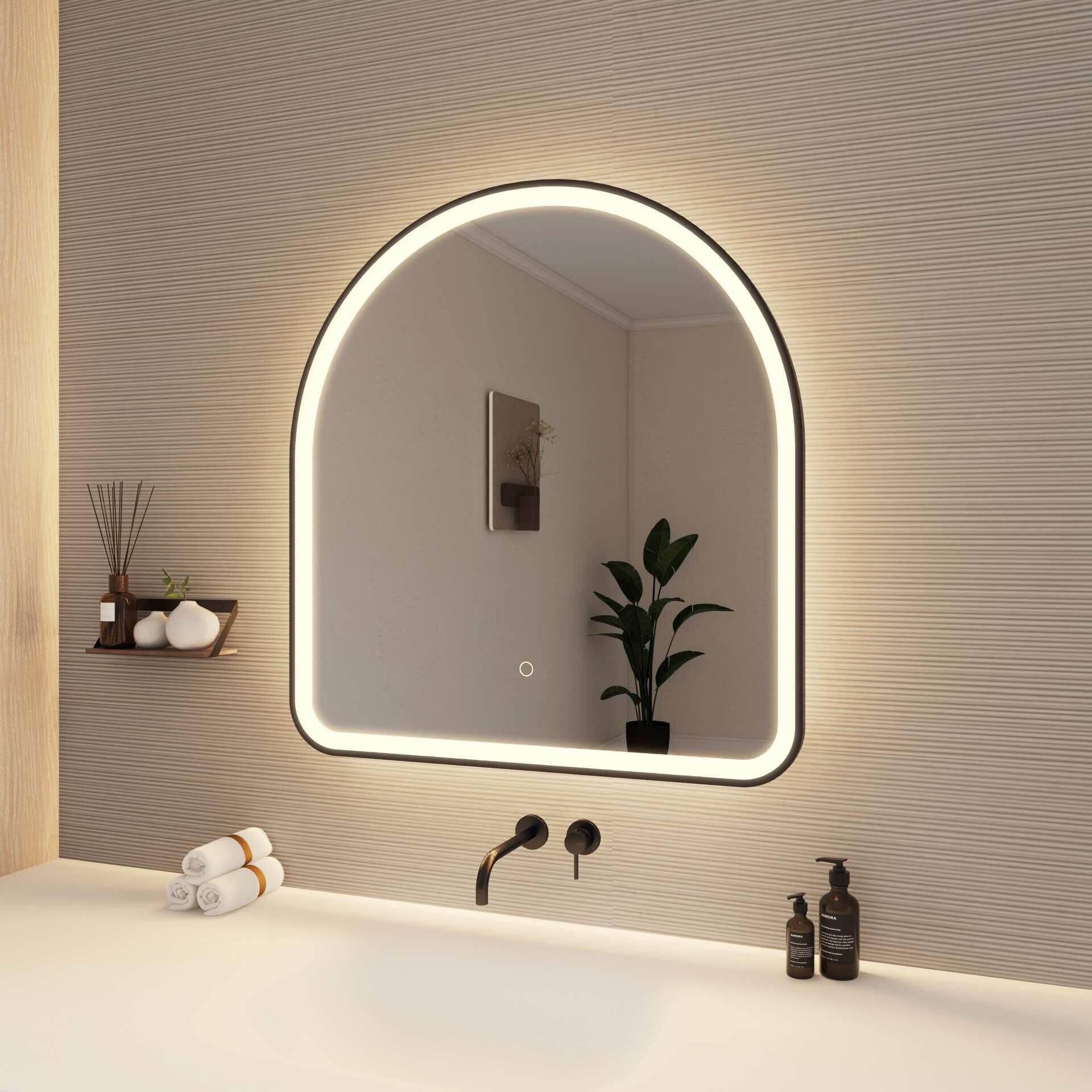 Harmoni 32 Inch Arched LED Lighted Mirror by Elegant Decor