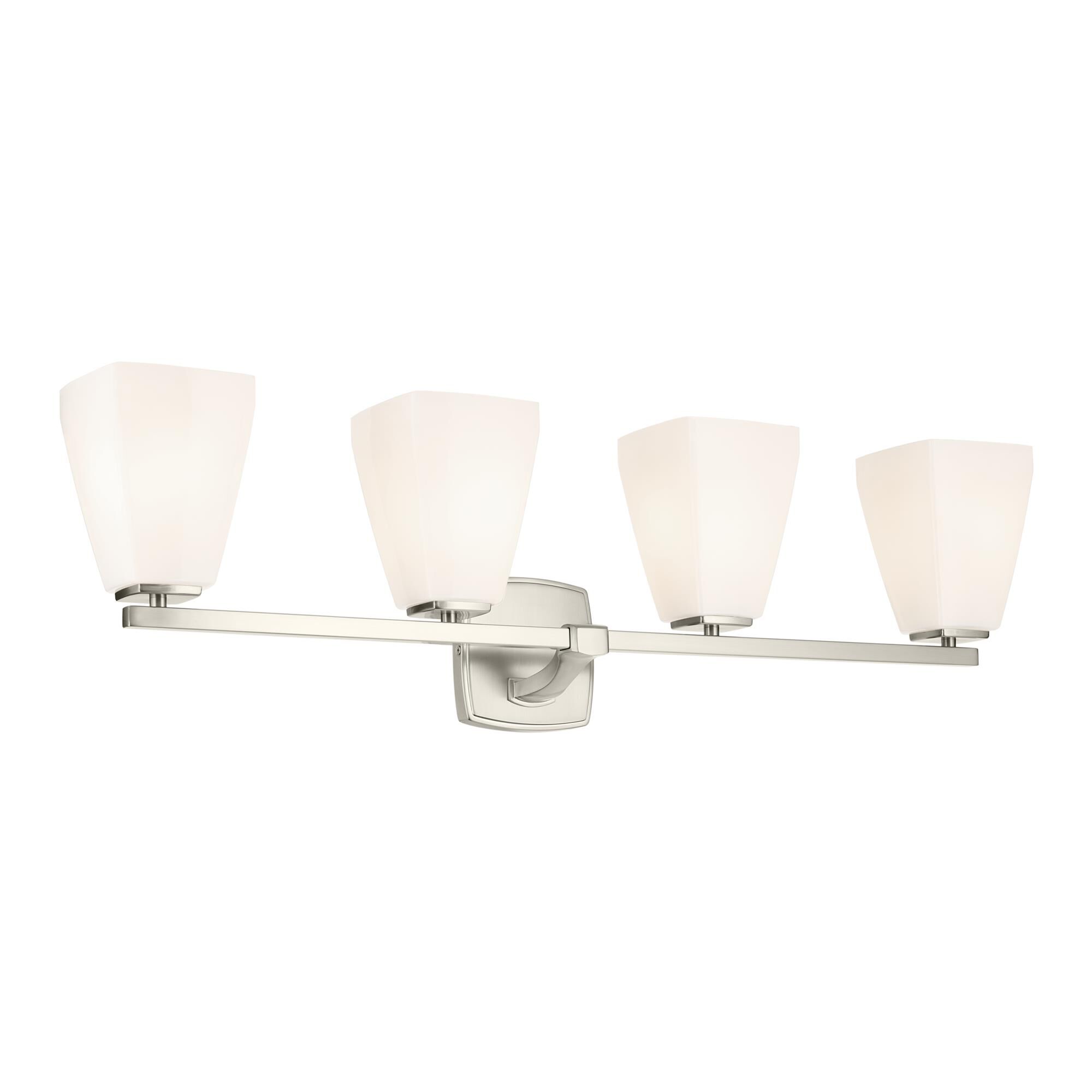 Shown in Brushed Nickel finish and Opal glass