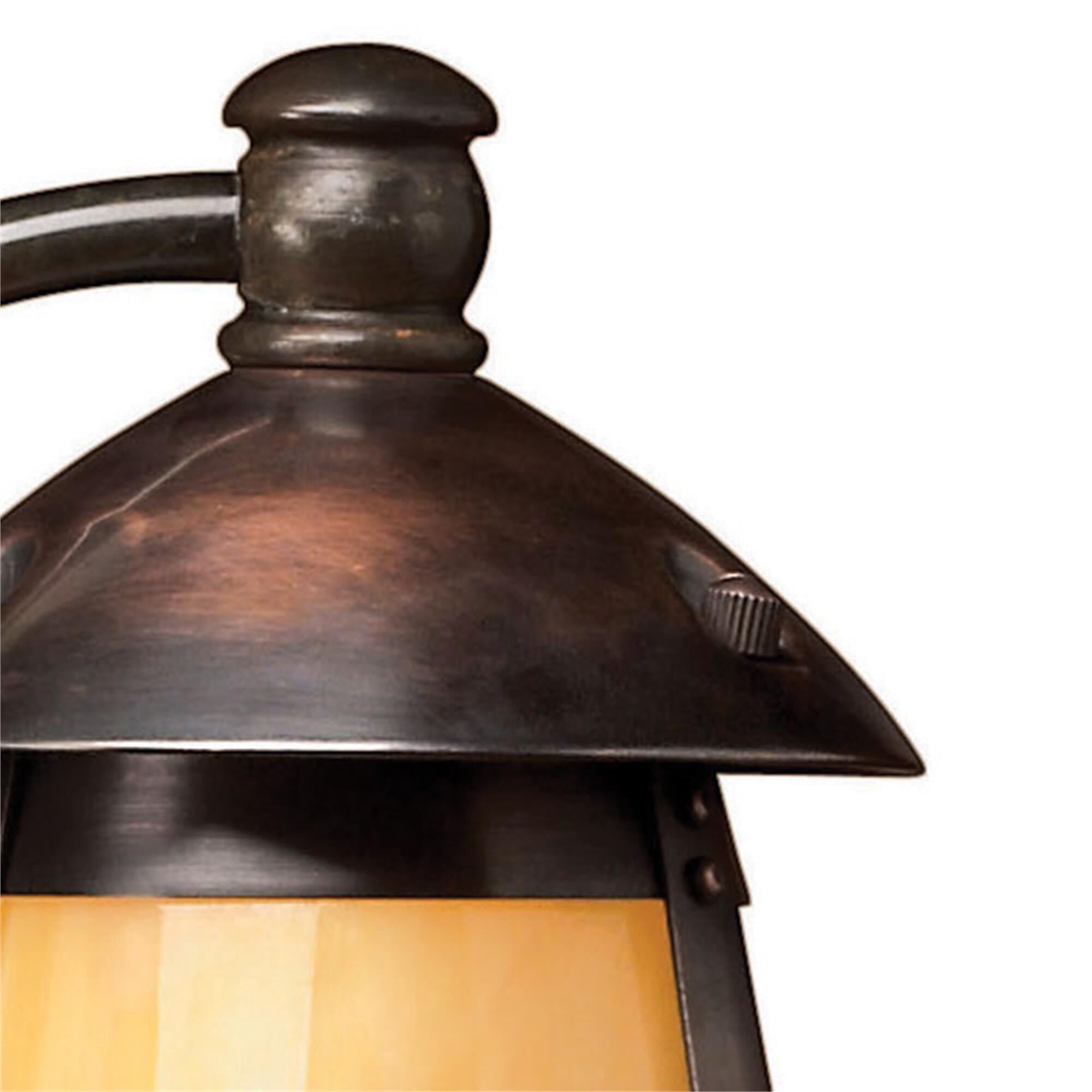Shown in Sienna Bronze finish and Honey Art glass