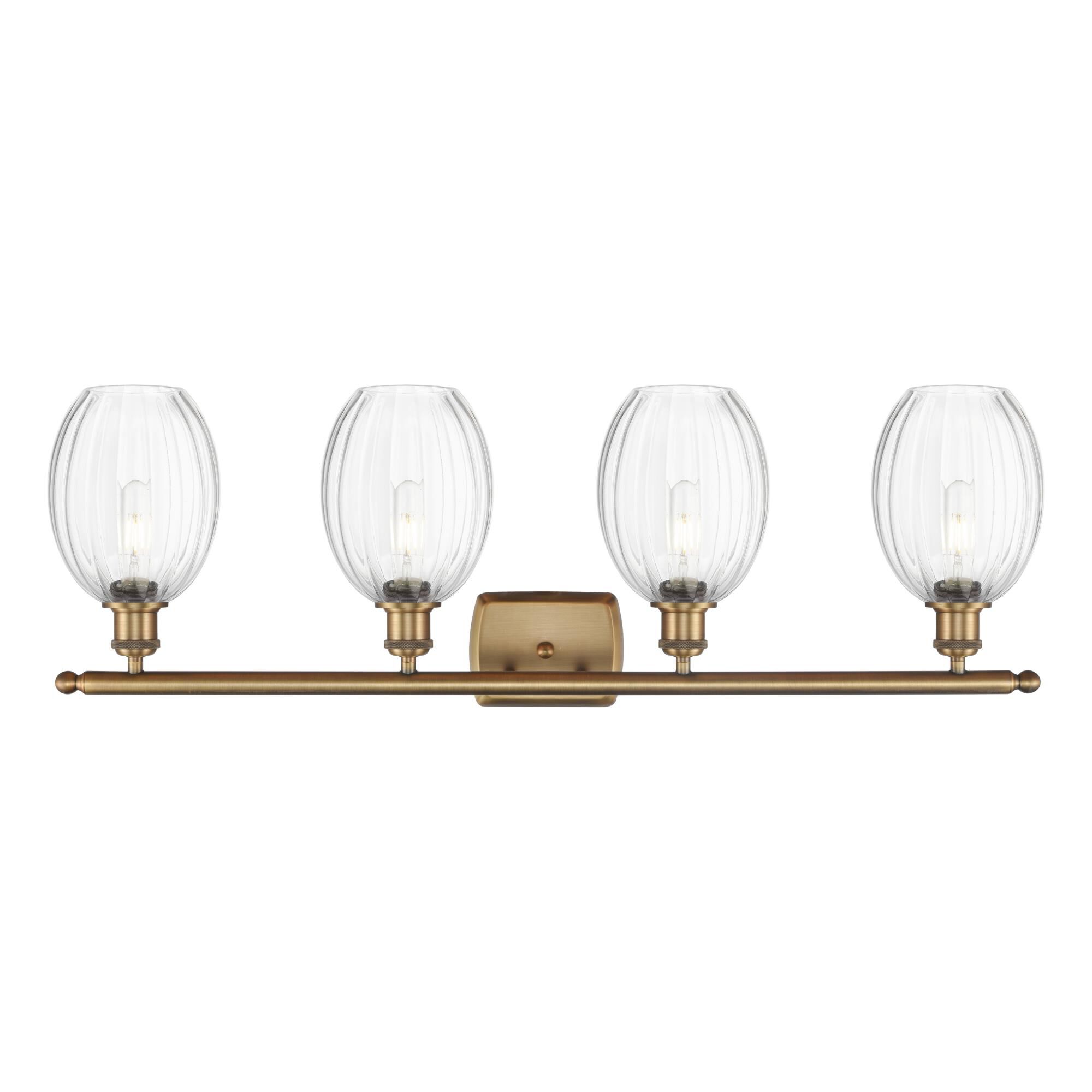 Shown in Brushed Brass finish and Clear glass