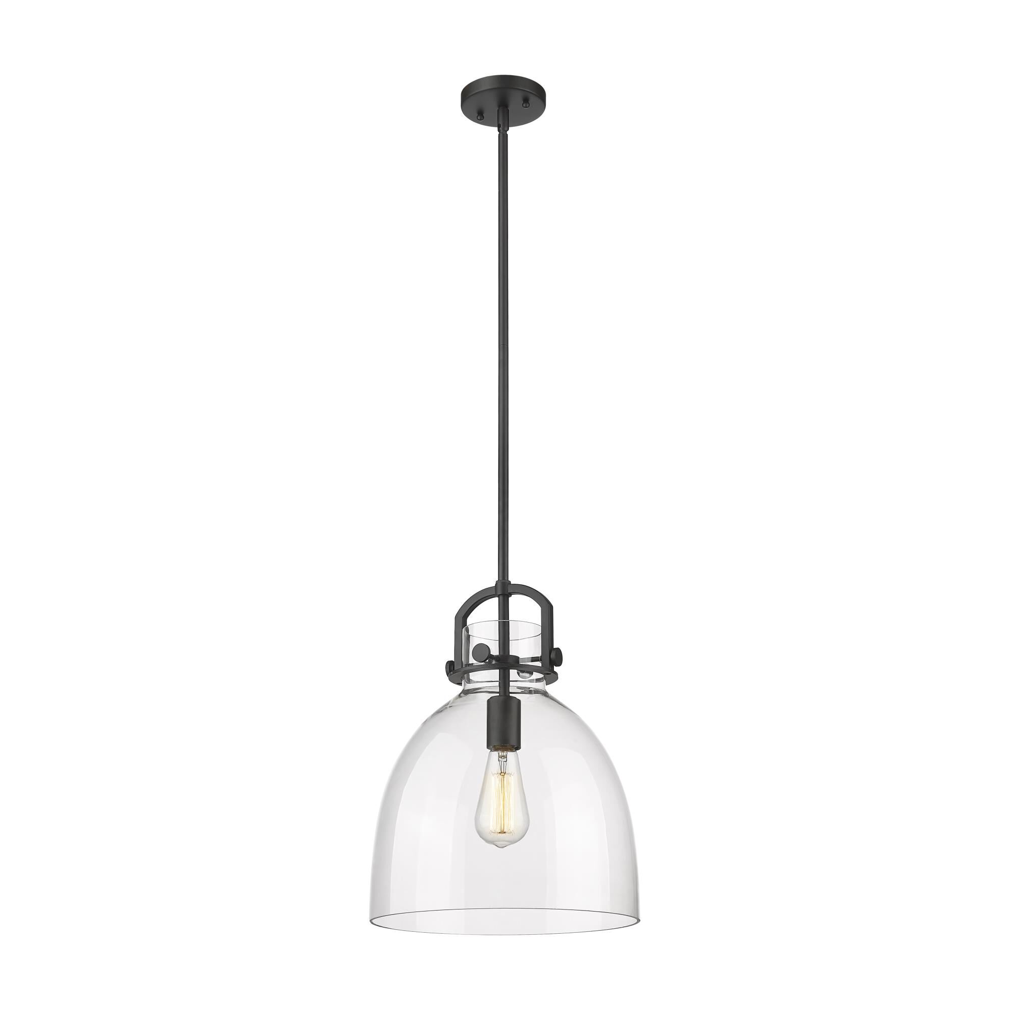 Shown in Black finish and Clear Glass shade