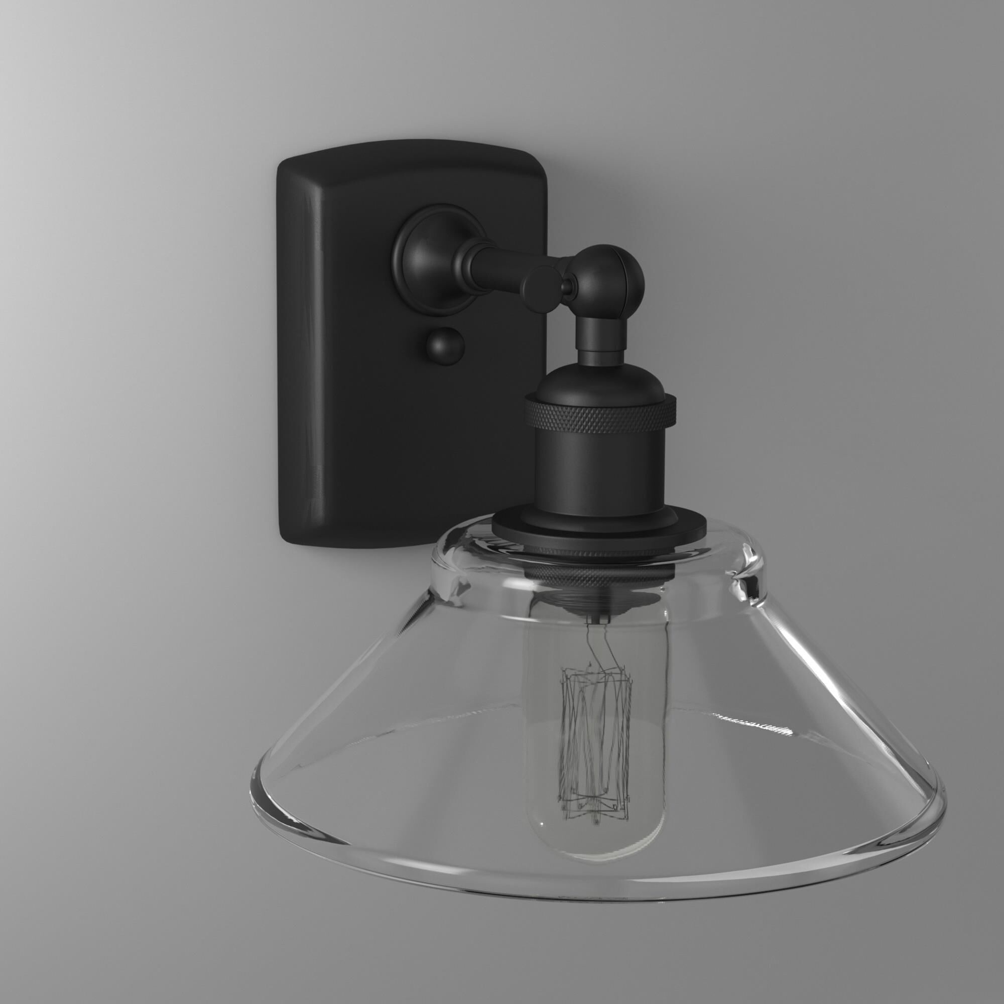 Shown in Matte Black finish and Clear glass