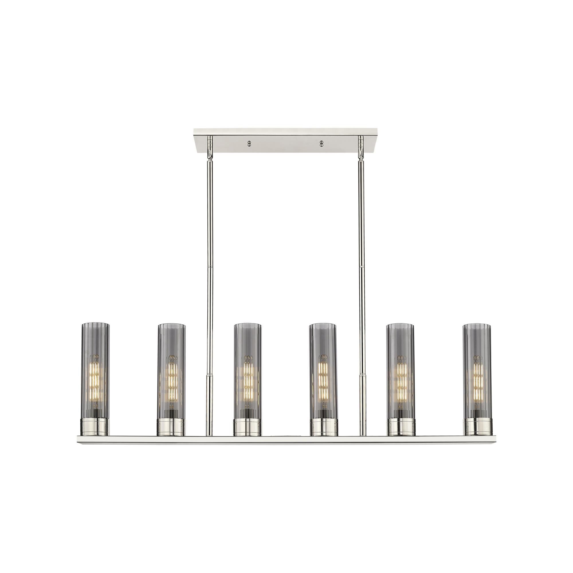 Shown in Polished Nickel finish and Plated Smoke glass