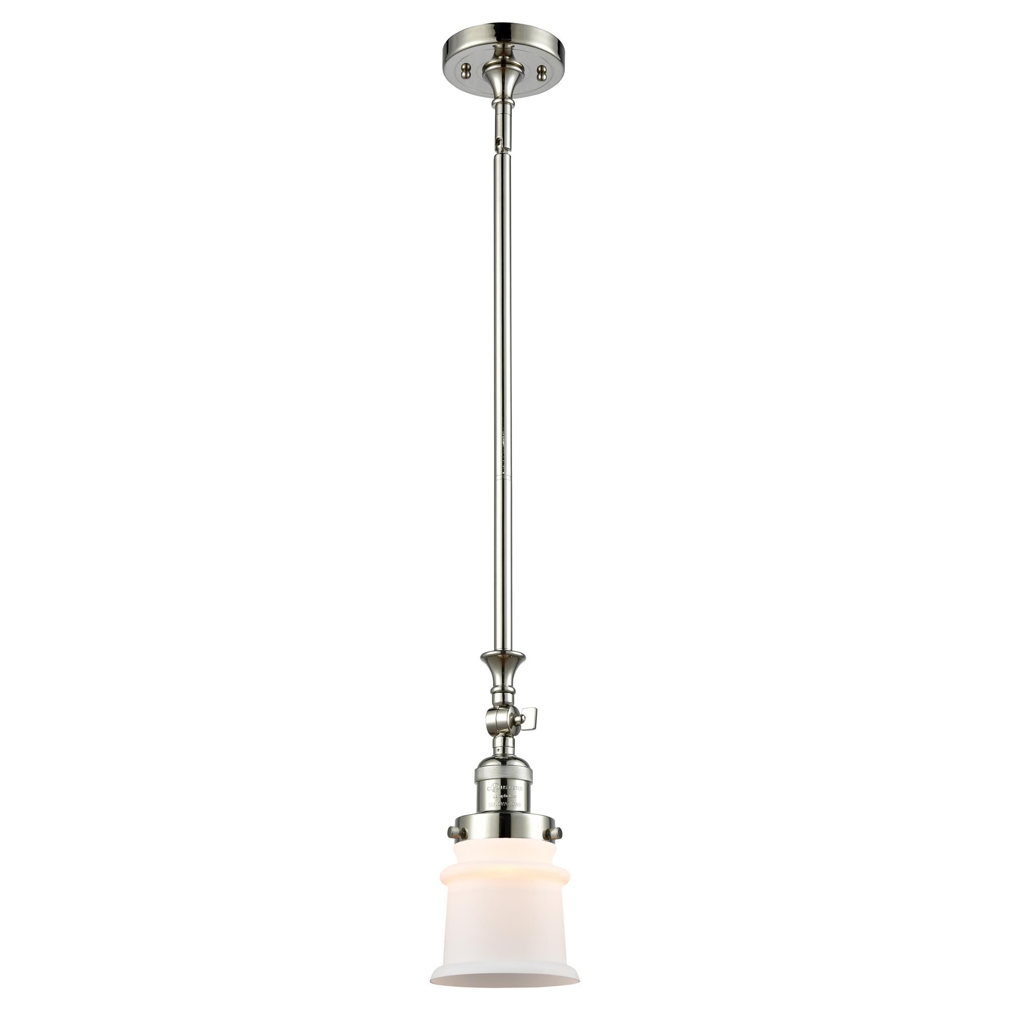 Shown in Polished Nickel finish and Matte White Cased glass